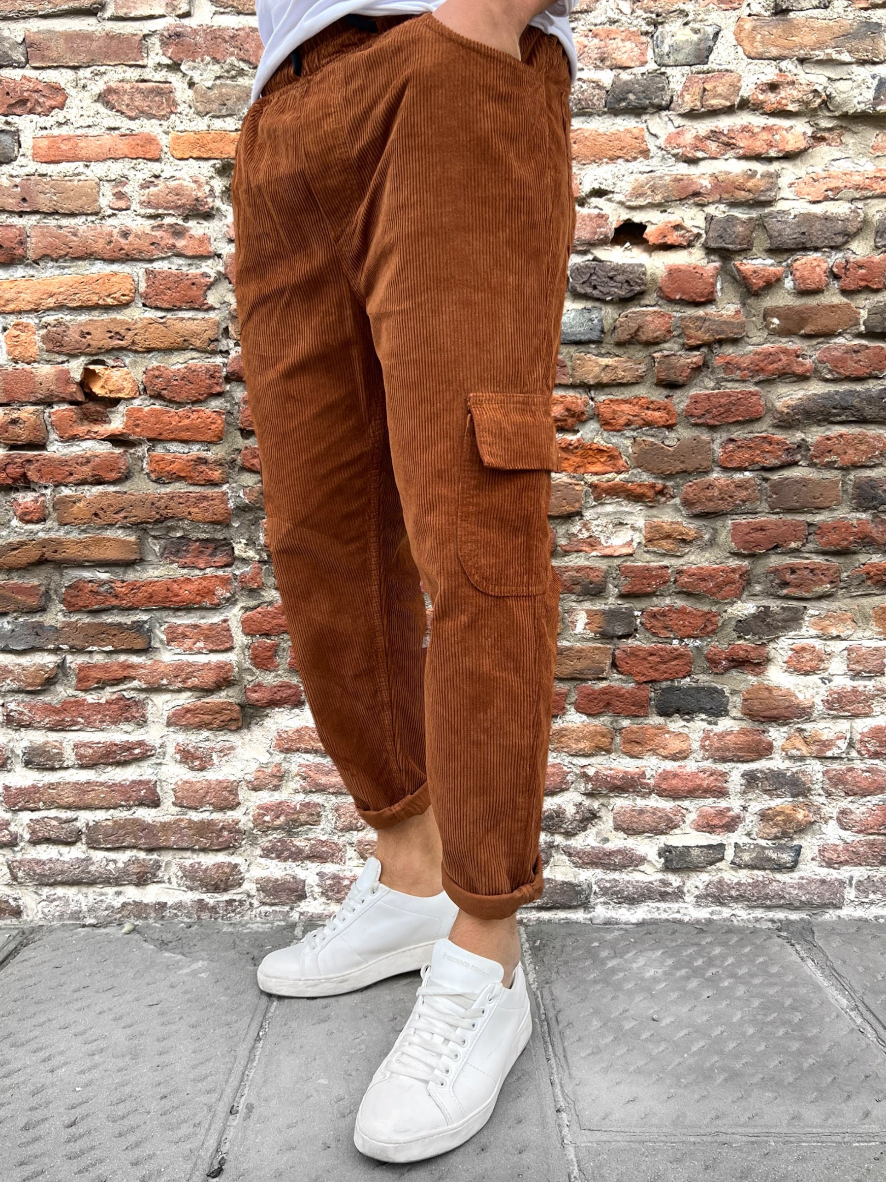 Pantalaccio Over-D Velluto Cargo Coccio P54 (9808882794836)