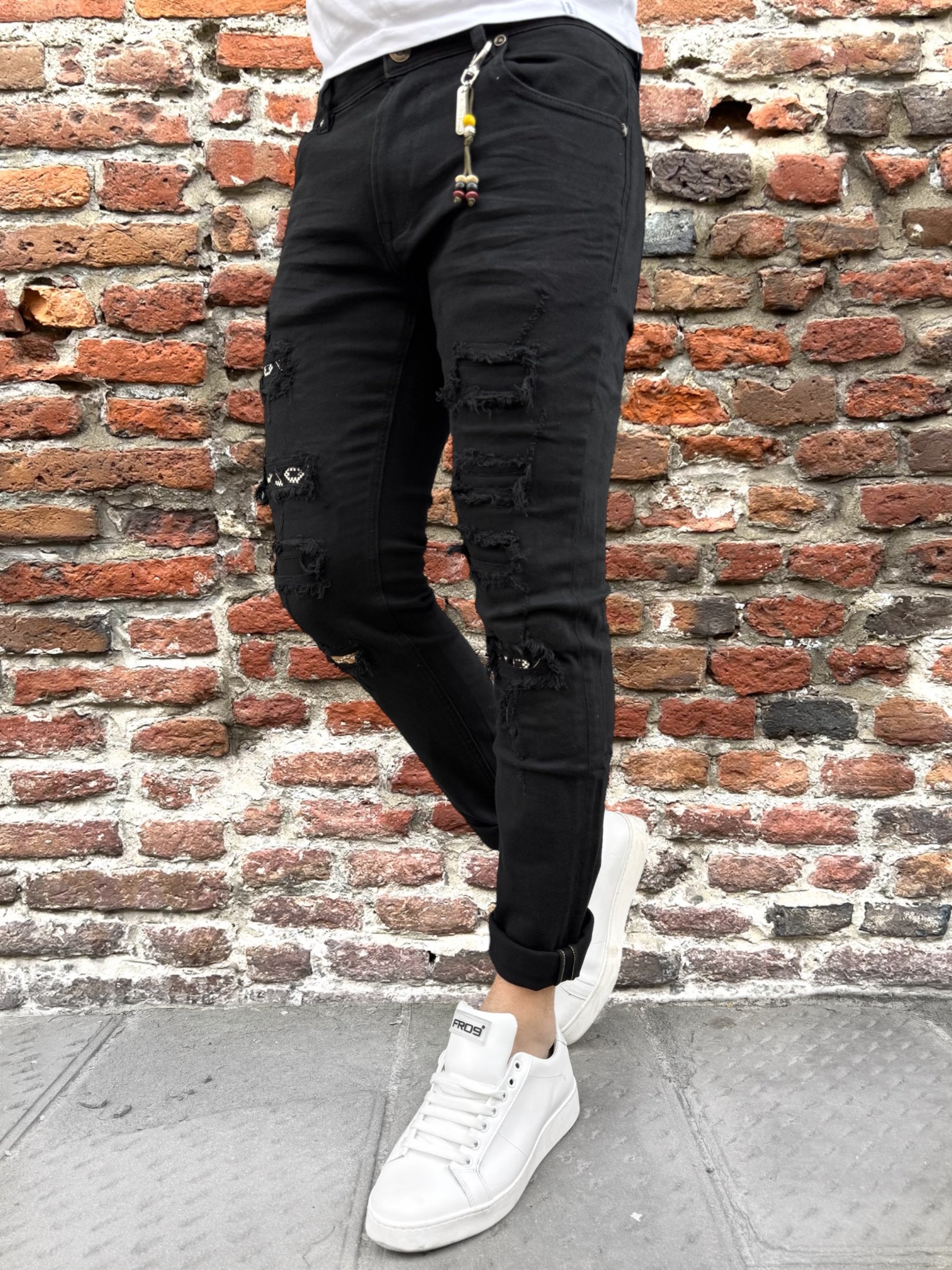 Jeans Gianni Lupo Toppe Nero 182 (11885032898900)