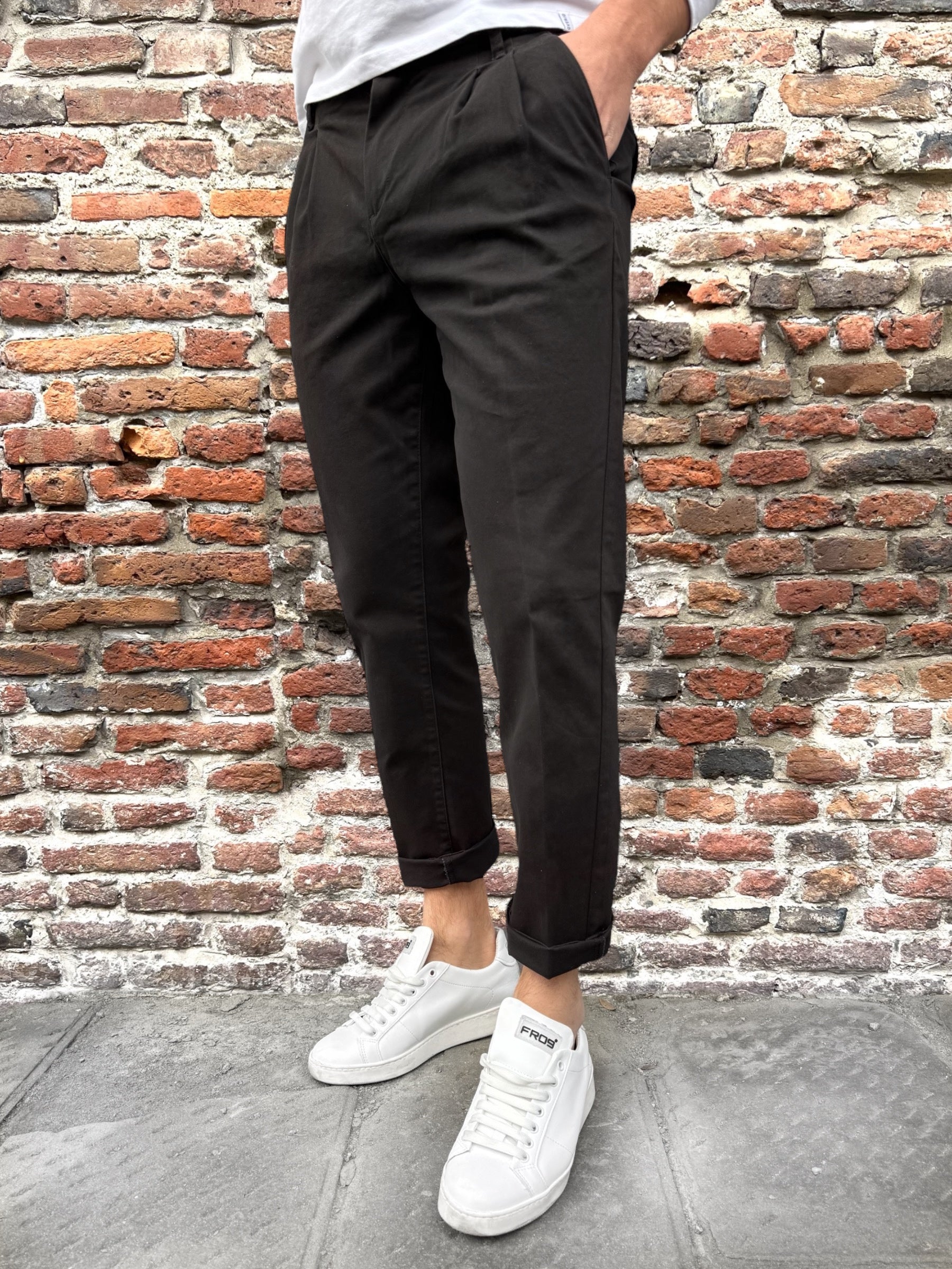 Pantalone Berna Cropped Nero 6384 (9932182159700)