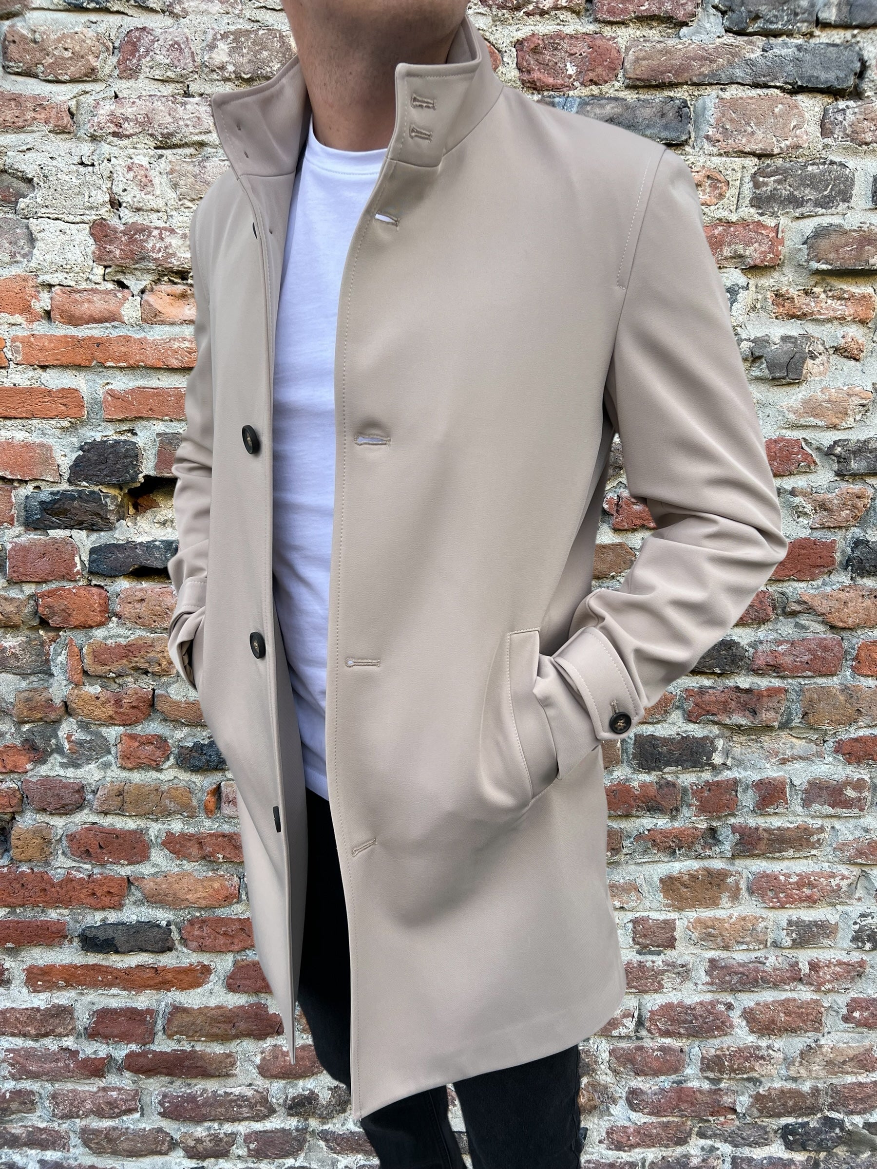 Trench Over-D Collo Coreano Beige K13 (9767726022996)