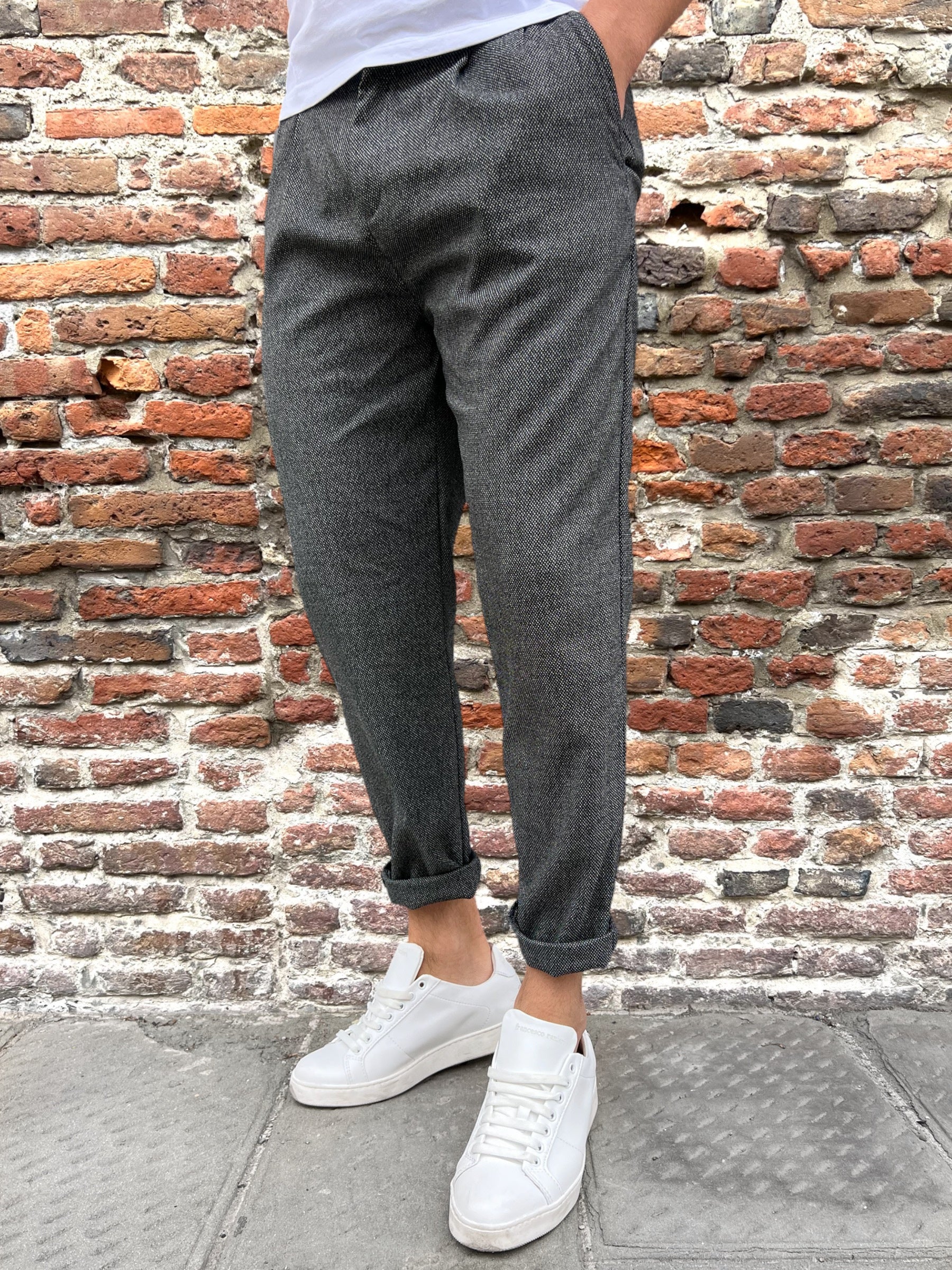 Pantalone Block Eleven Occhio di Pernice Nero (9760015909204)