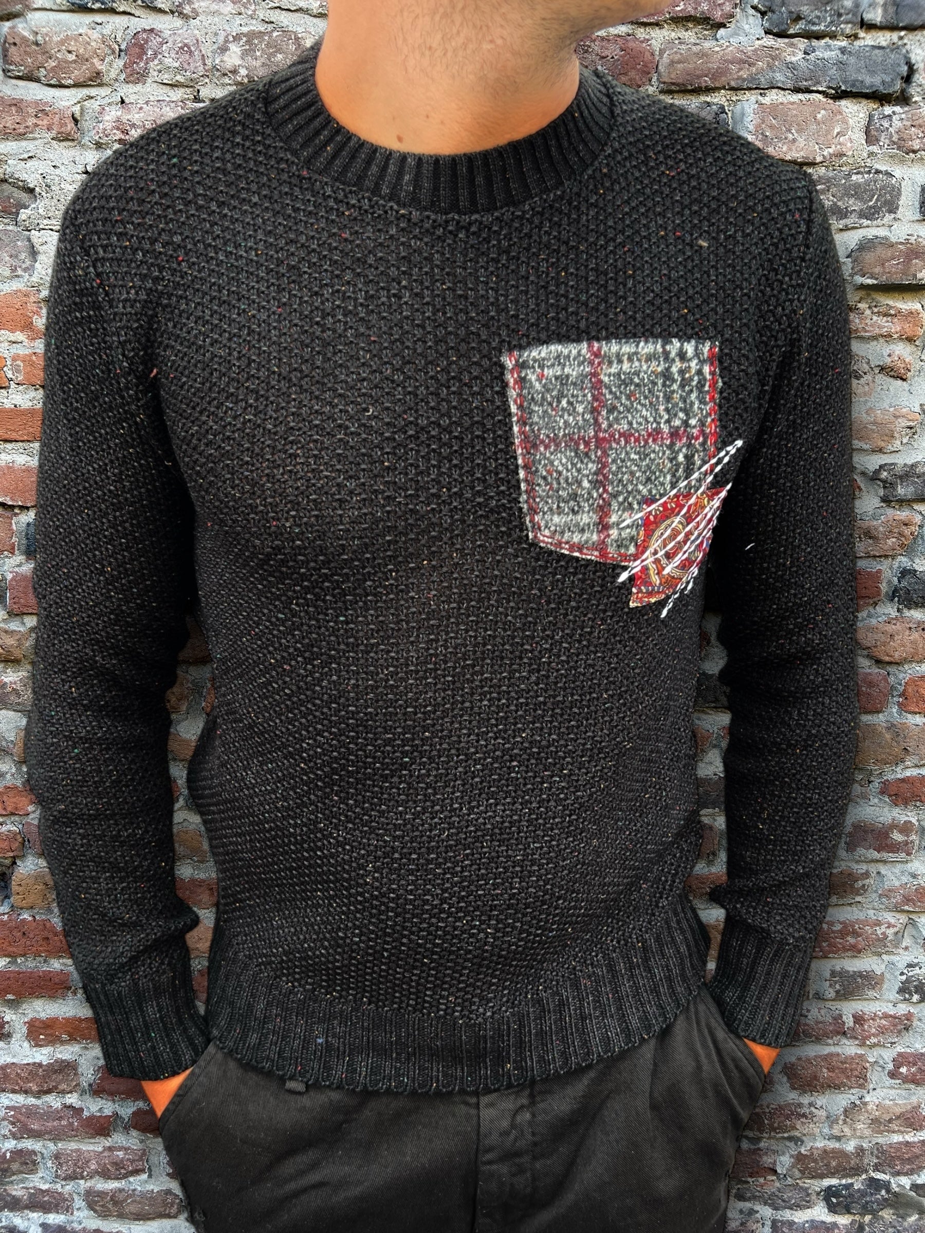 Maglione V2 Patchwork Nero (9754781286740)