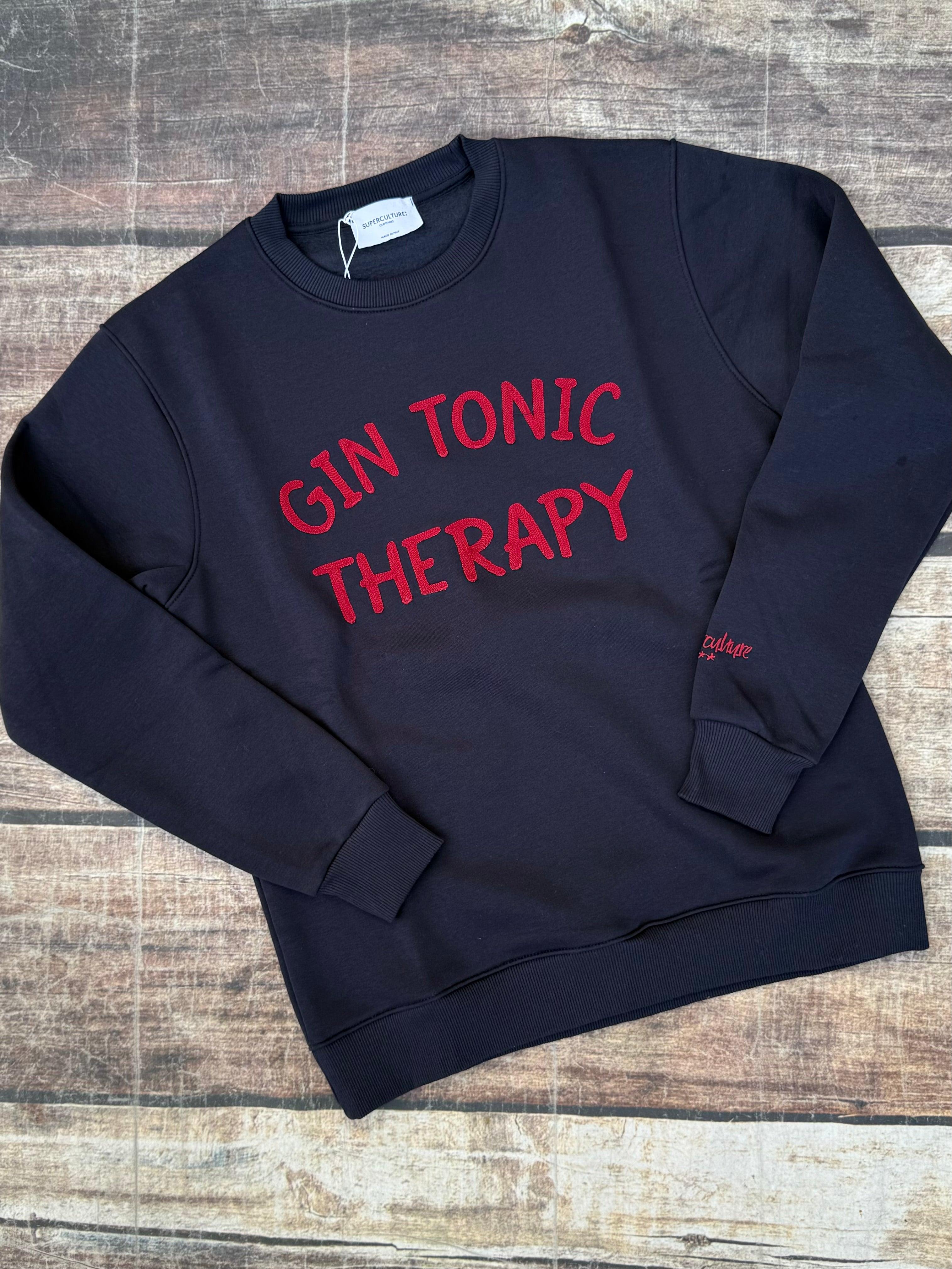 Felpa Superculture Gin Tonic Therapy Blu  A953 (9856945488212)