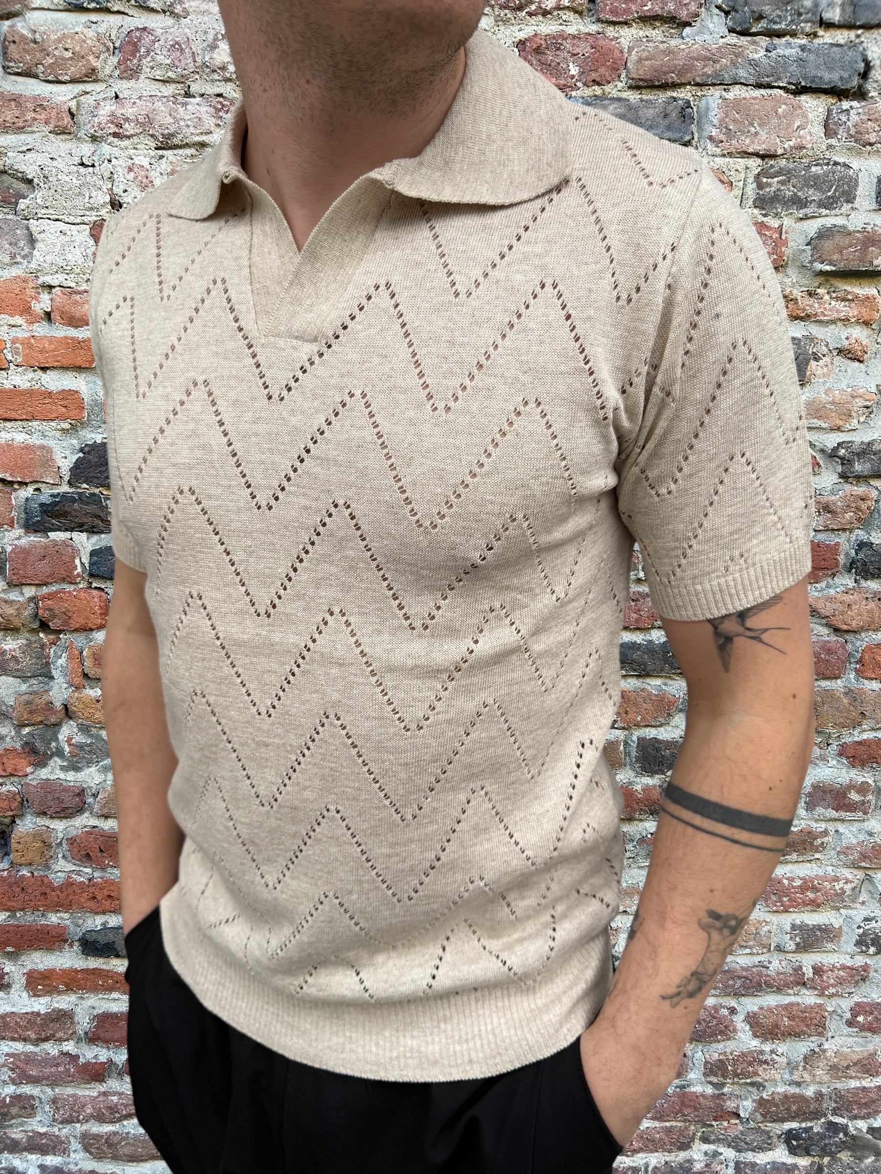 Polo Block Eleven Punzoni Beige (11862680731988)