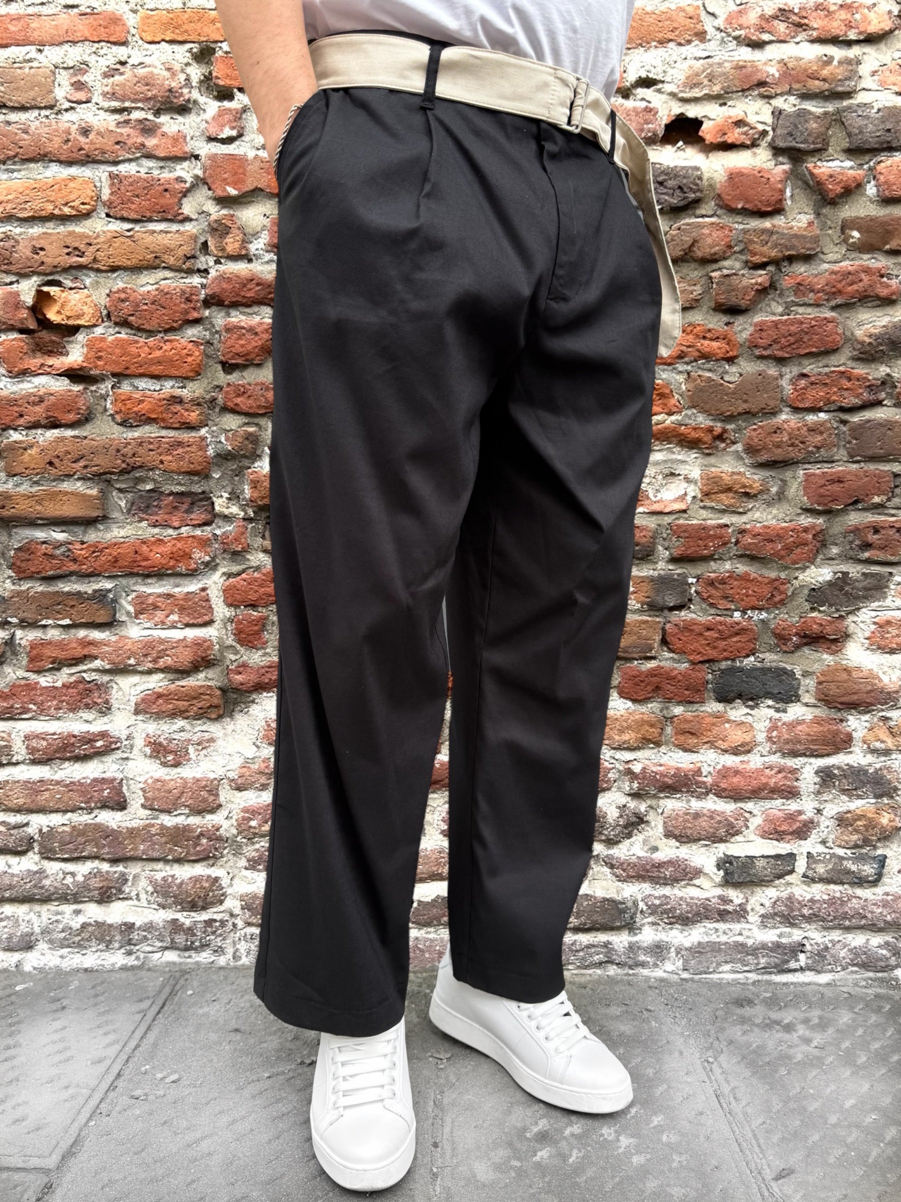 Pantalone Imperial Palazzo Nero Cintura 11 (11827974275412)