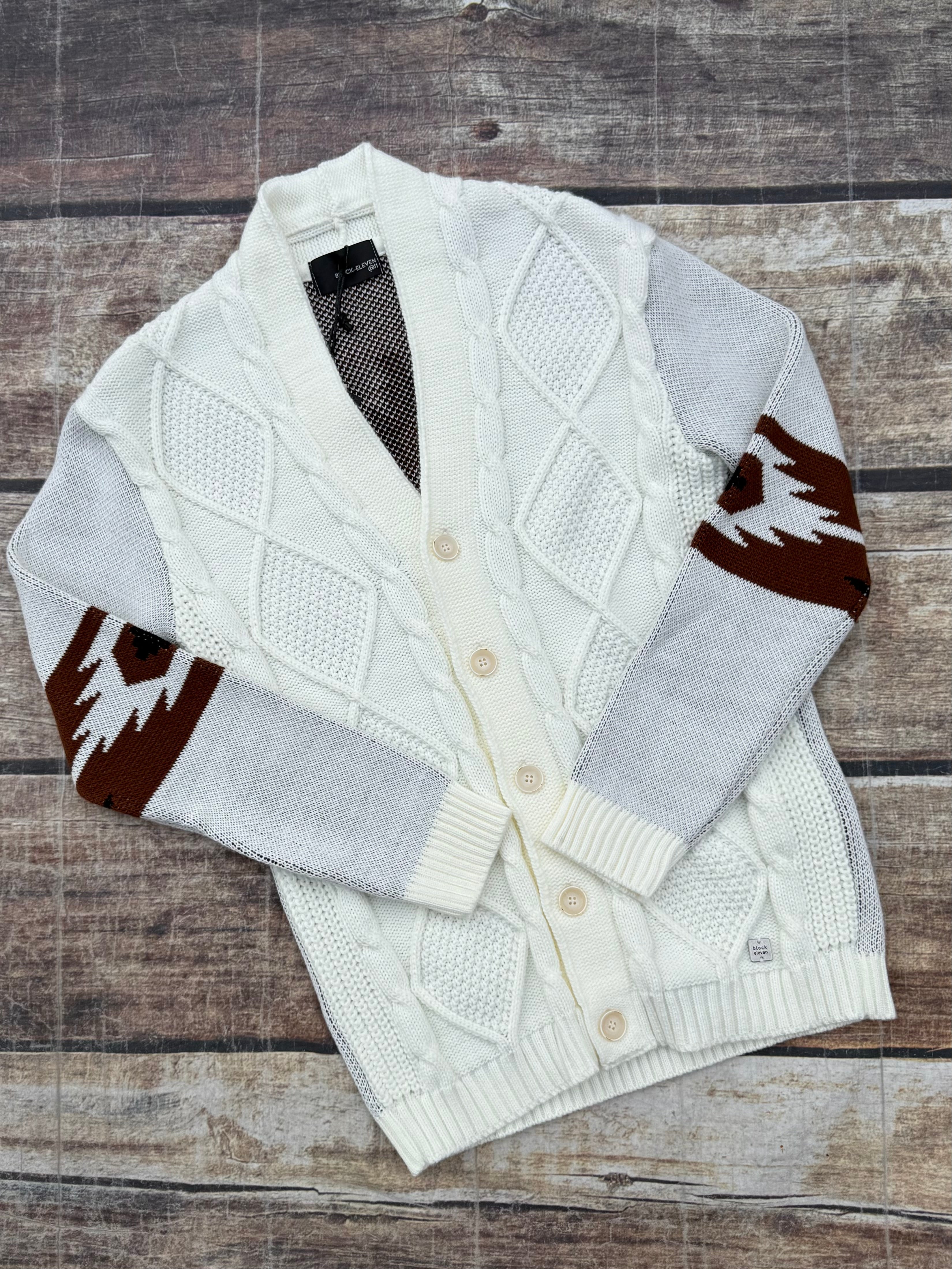 Cardigan Block Eleven Jacquard Panna (9970911936852)