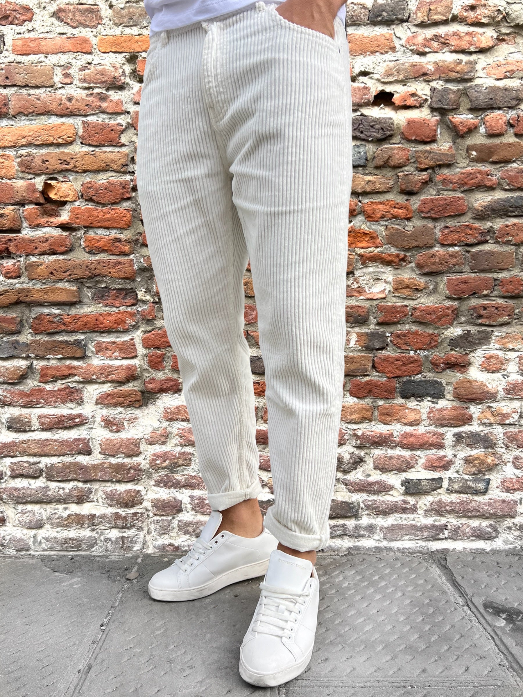 Pantalone Pont Velluto Bianco (9767509918036)