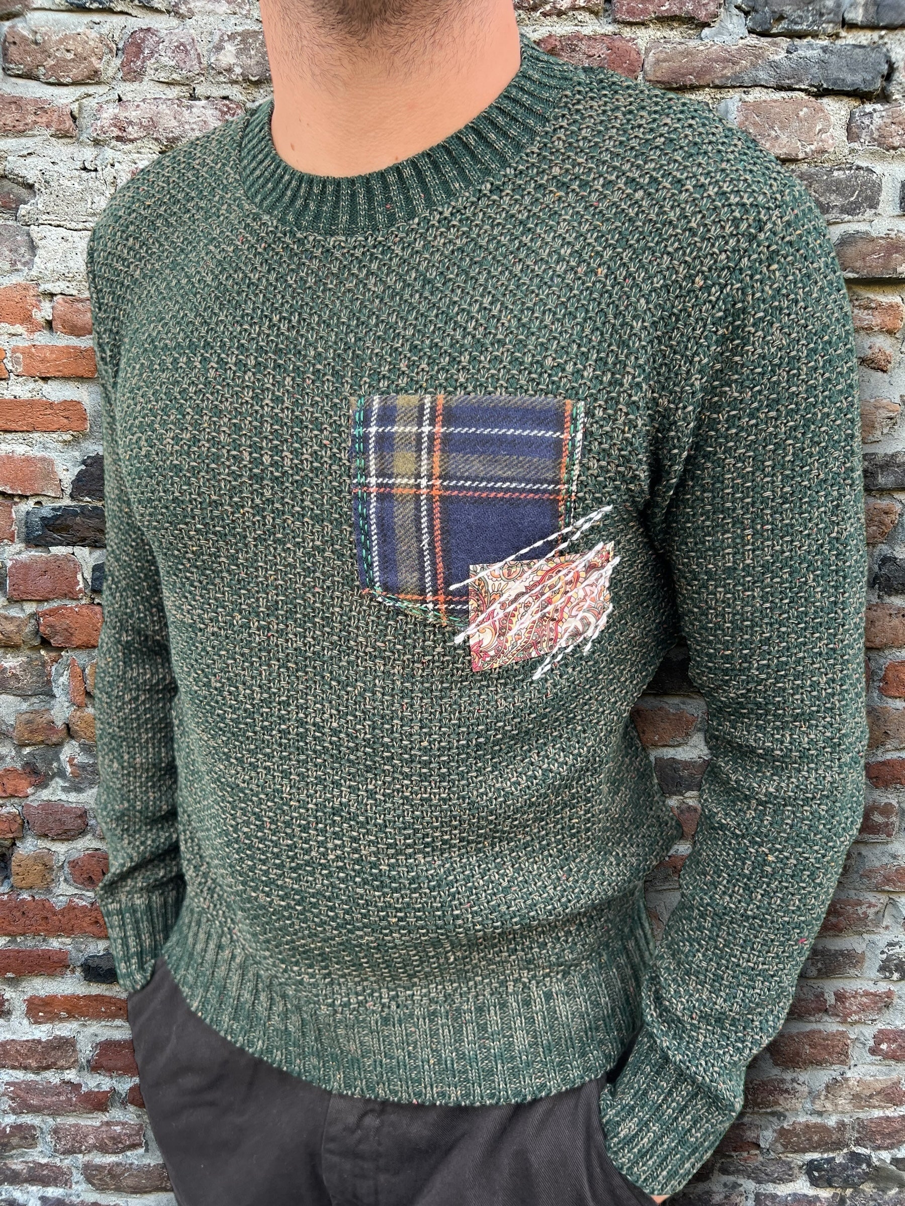 Maglione V2 Patchwork Verde (9754781548884)