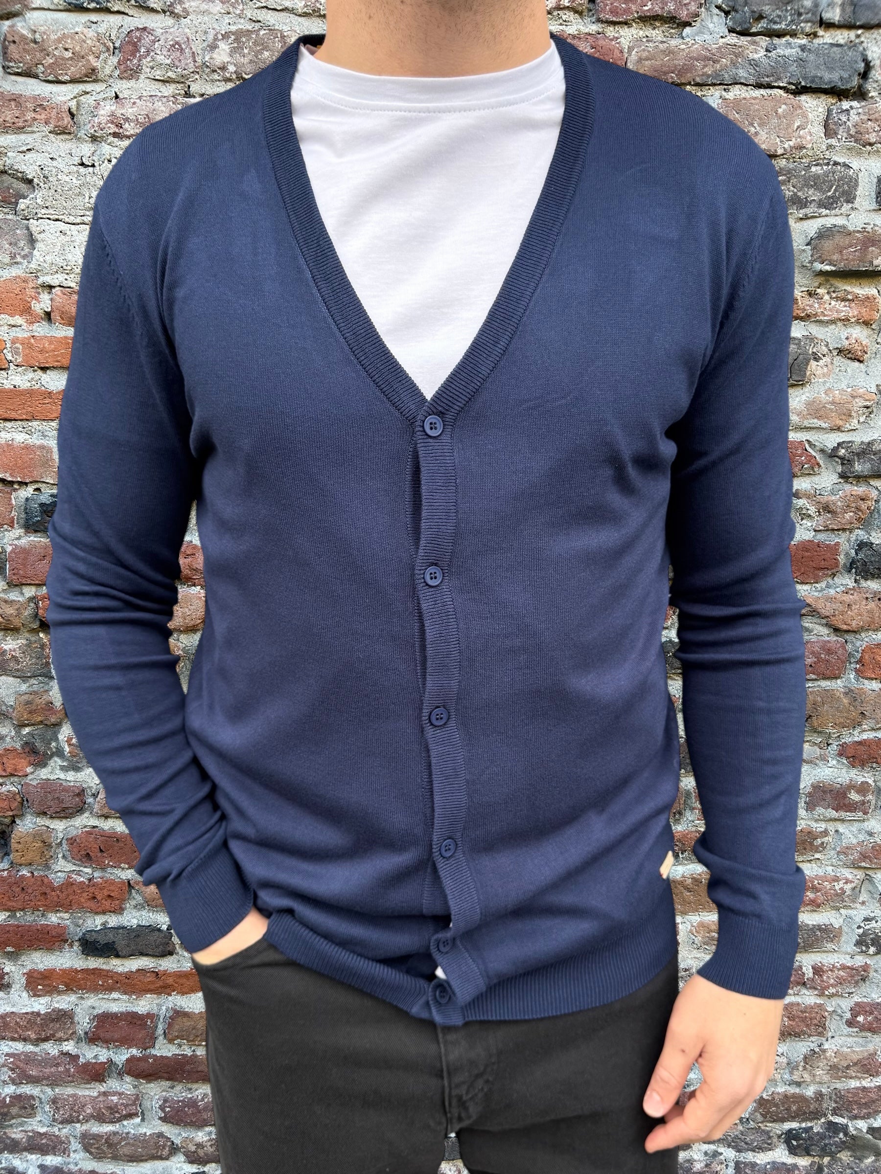 Cardigan Gianni Lupo Navy 513 (11857749410132)