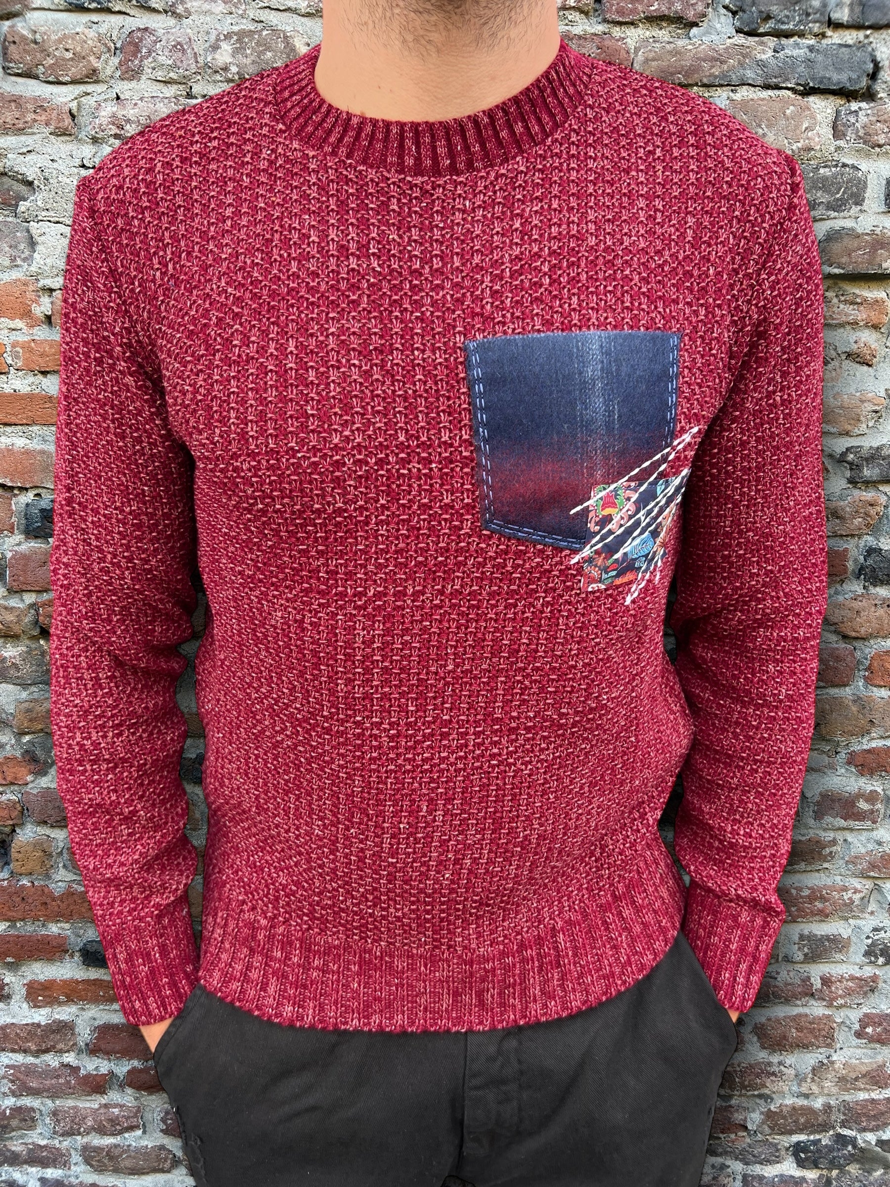 Maglione V2 Patchwork Bordeaux (9754782368084)