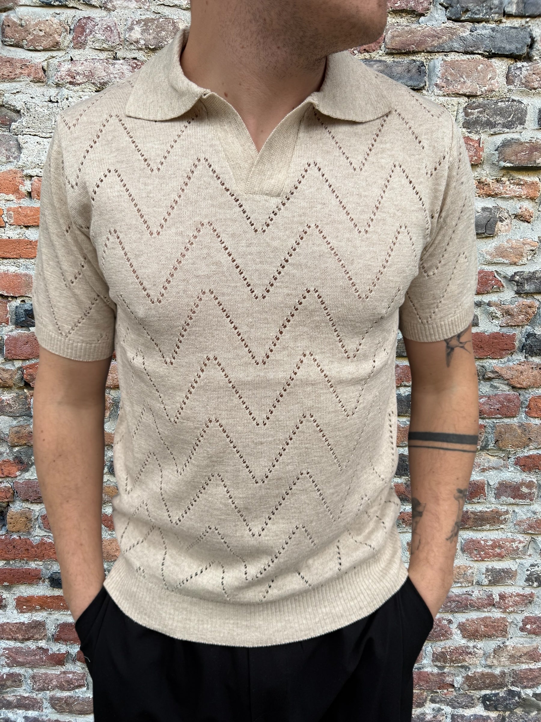 Polo Block Eleven Punzoni Beige (11862680731988)