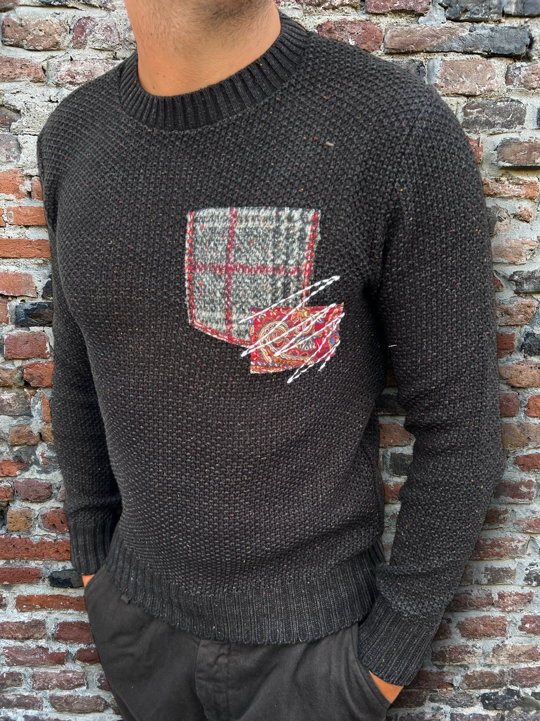 Maglione V2 Patchwork Nero (9754781286740)