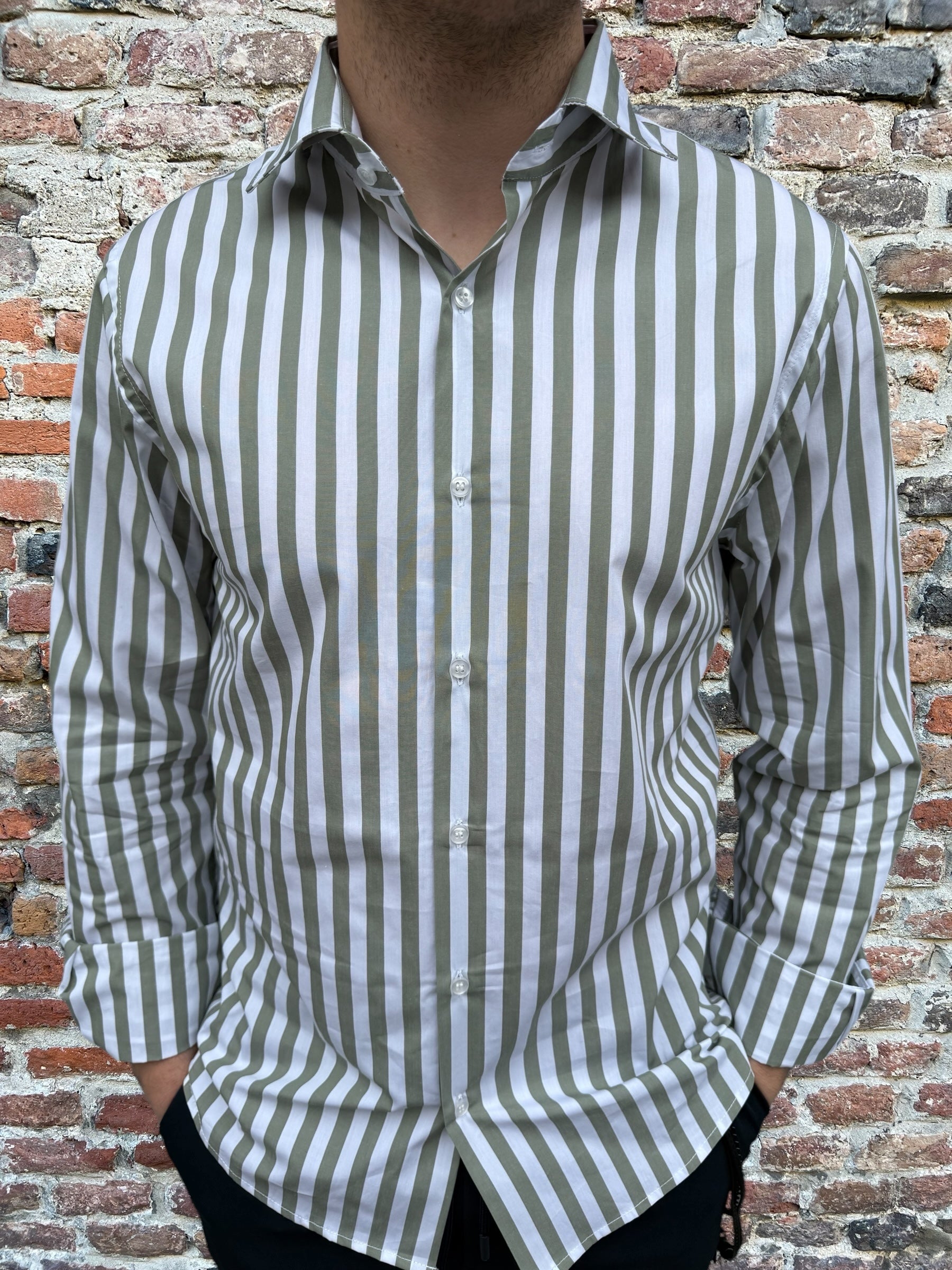 Camicia Why Not Brand Rigata Verde Cr7 (11841889304916)