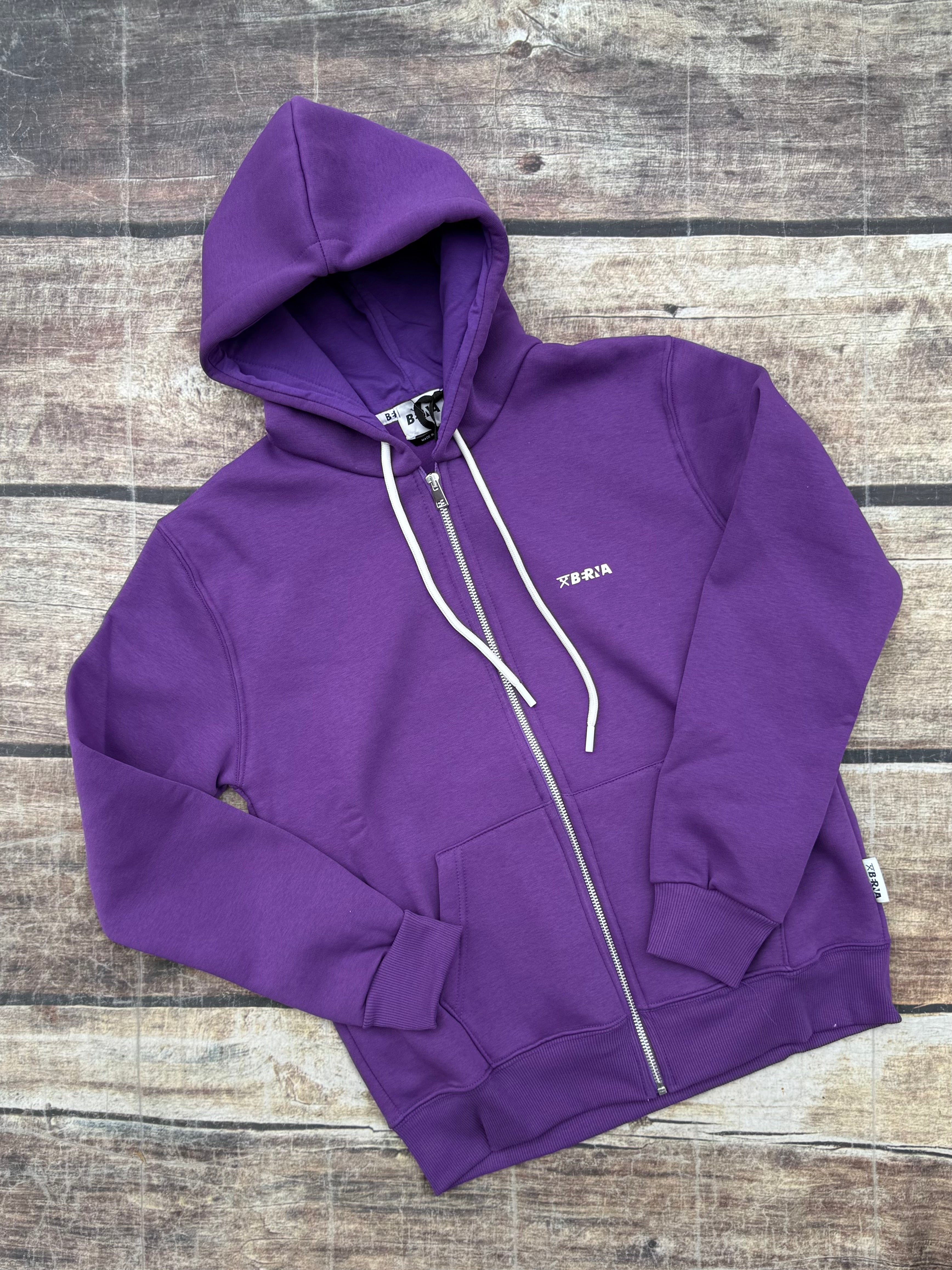 Felpa Berna Zip Cappuccio Viola (11785482633556)