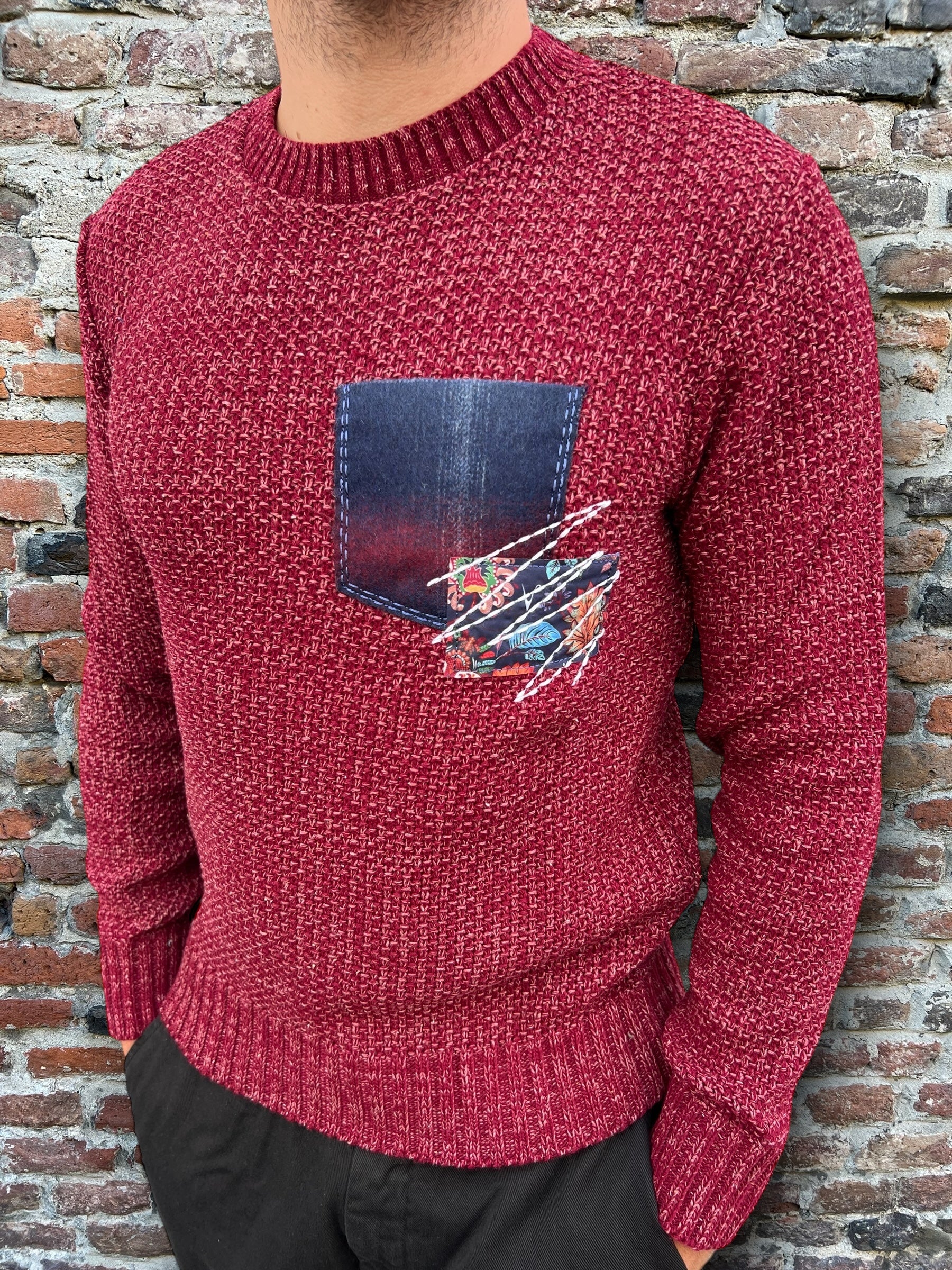 Maglione V2 Patchwork Bordeaux (9754782368084)