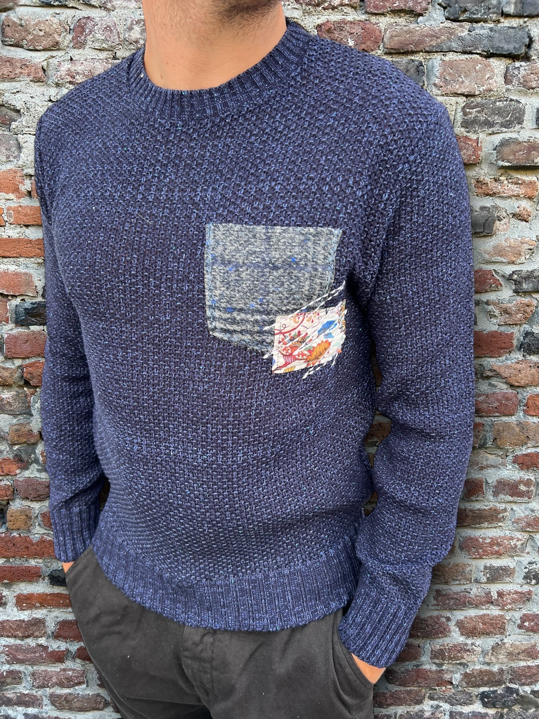 Maglione V2 Patchwork Blu Notte (9754782237012)