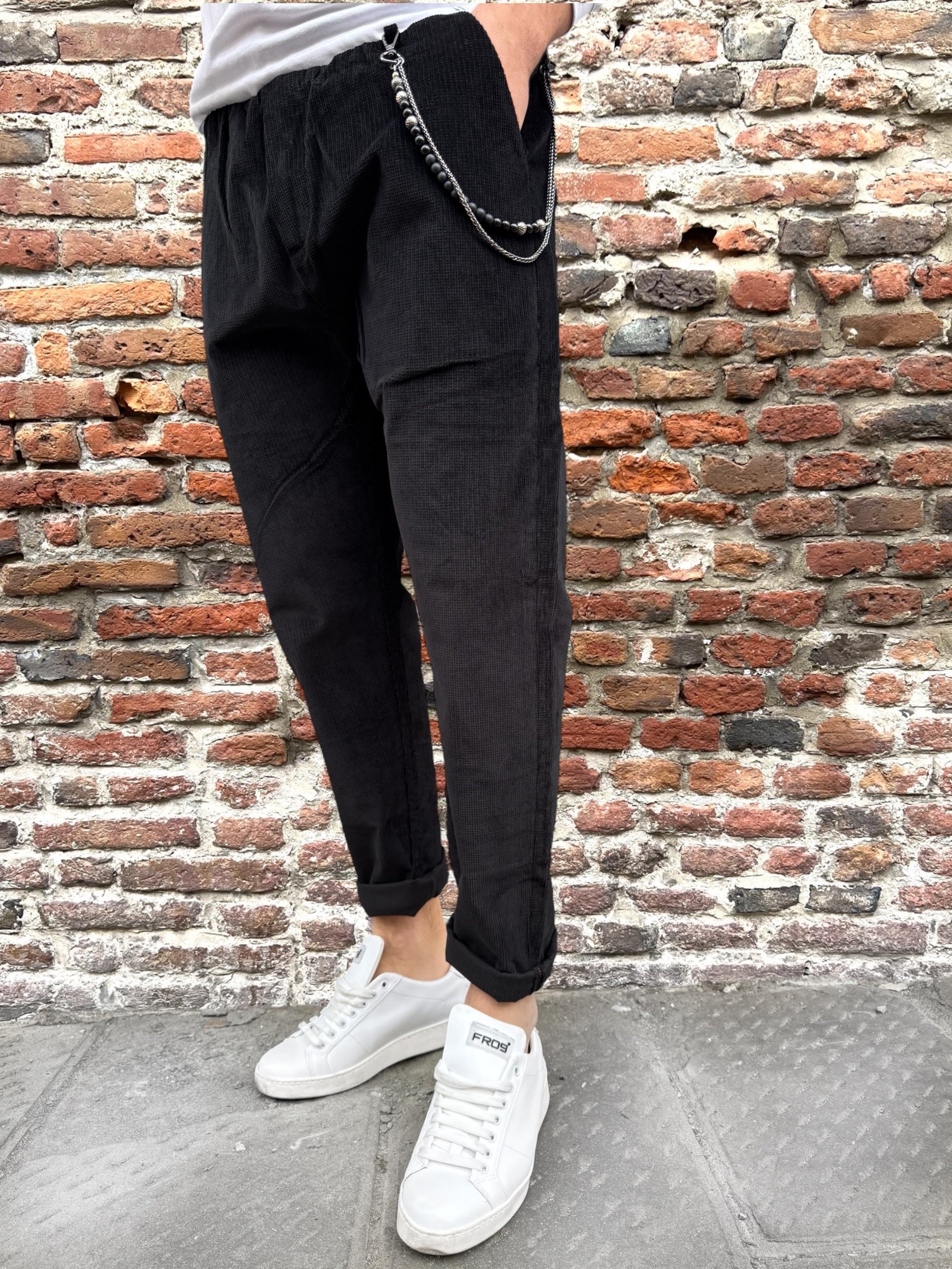 Pantalaccio Gianni Lupo Velluto Nero 102 (9927707033940)