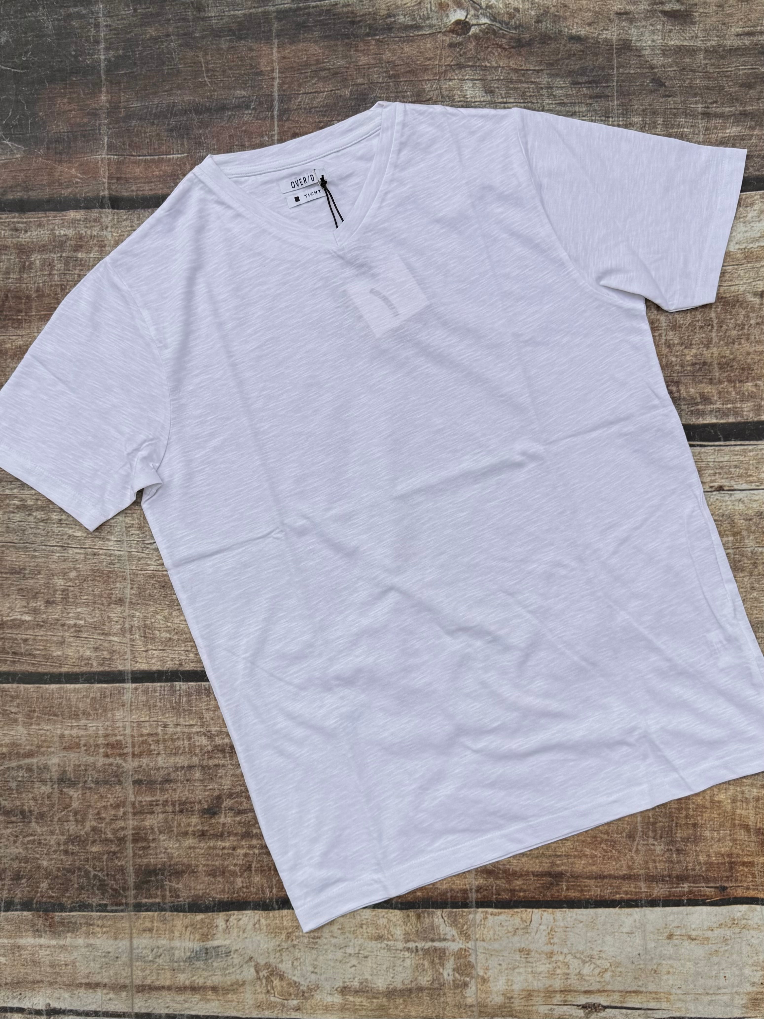 T-shirt Over-D Scollo V Bianco T16 (11862647701844)