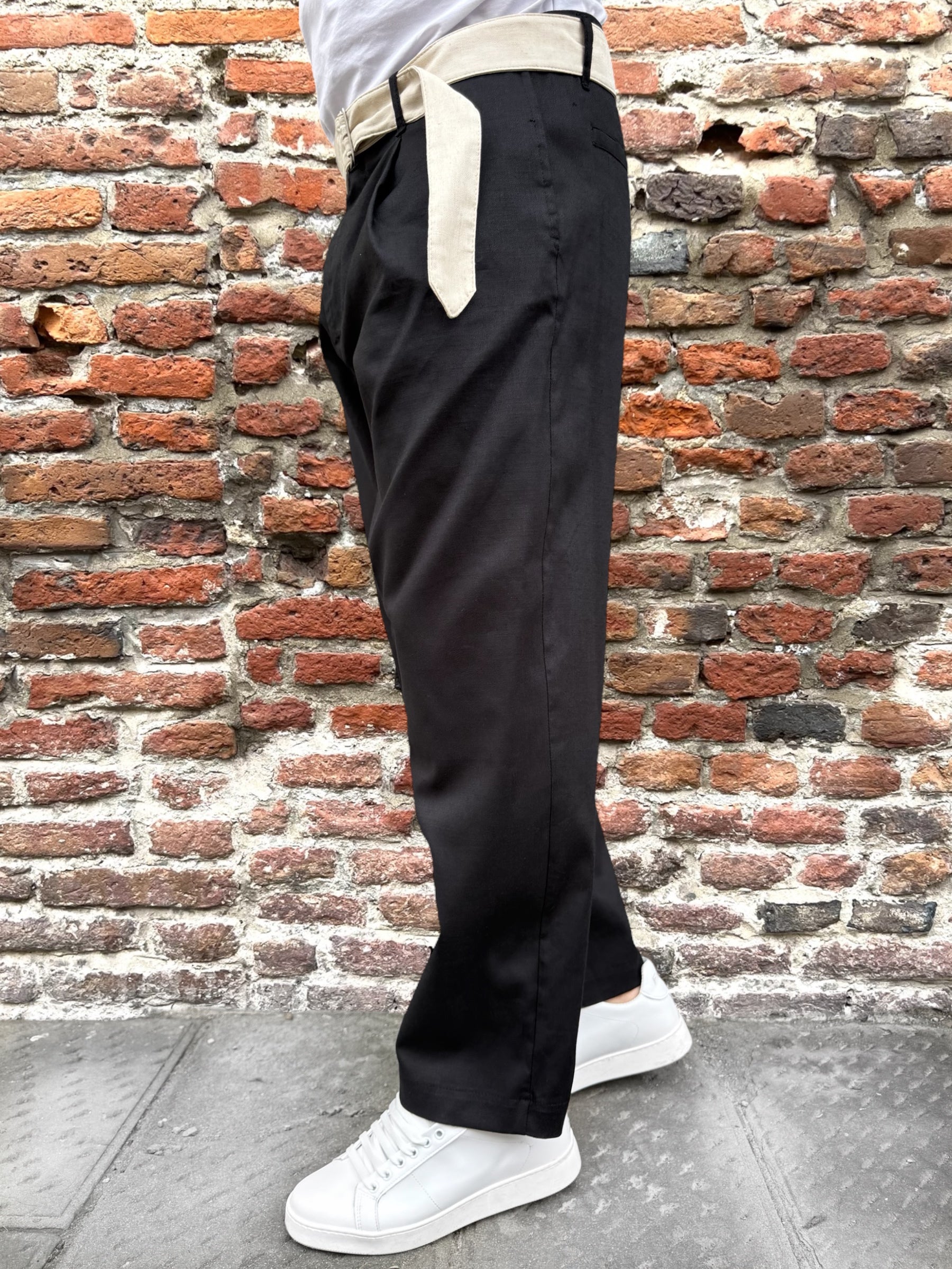 Pantalone Imperial Palazzo Nero Cintura 11 (11827974275412)