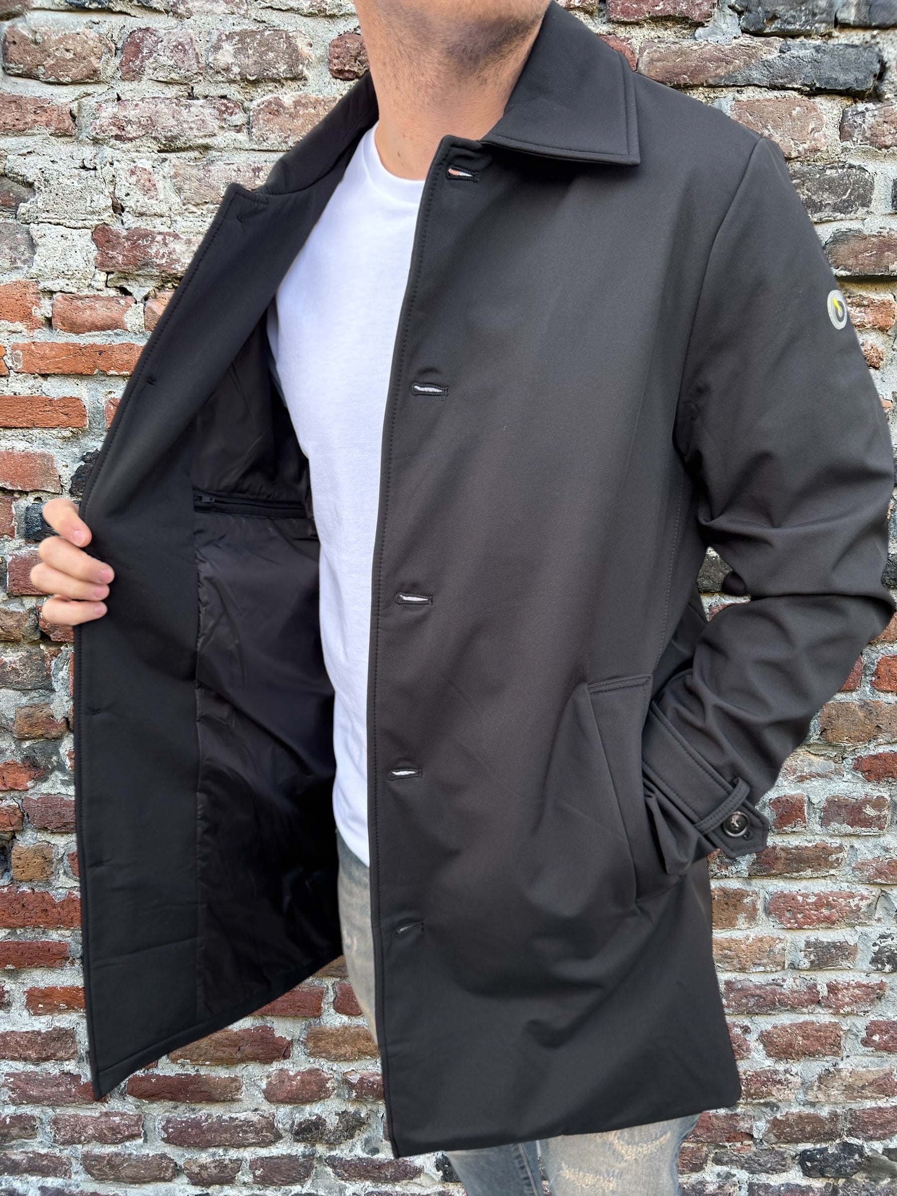 Trench Pigmento Monopetto Nero (9968034742612)