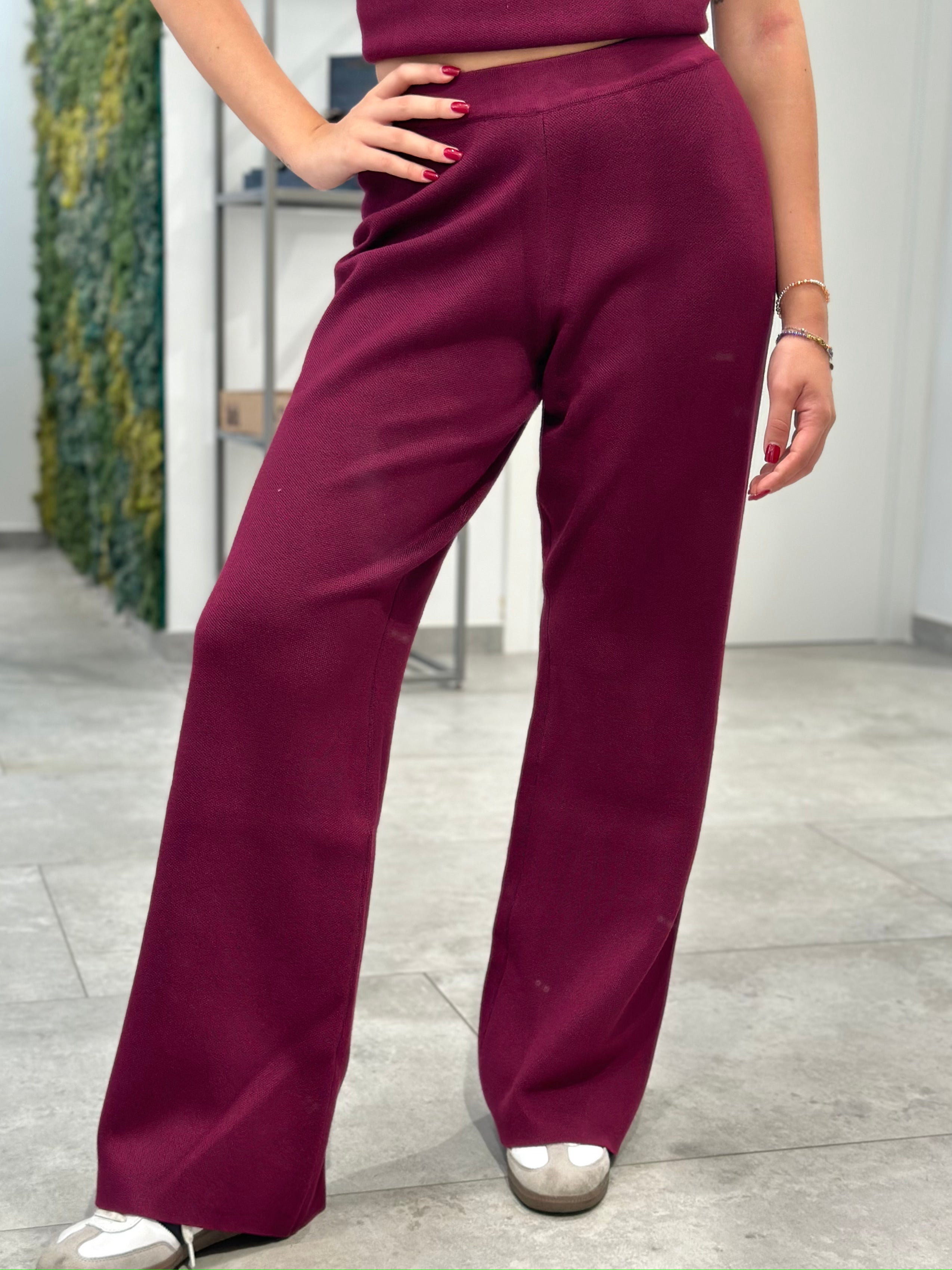 Pantalone Lokita In Maglia Bordeaux (9784643387732)