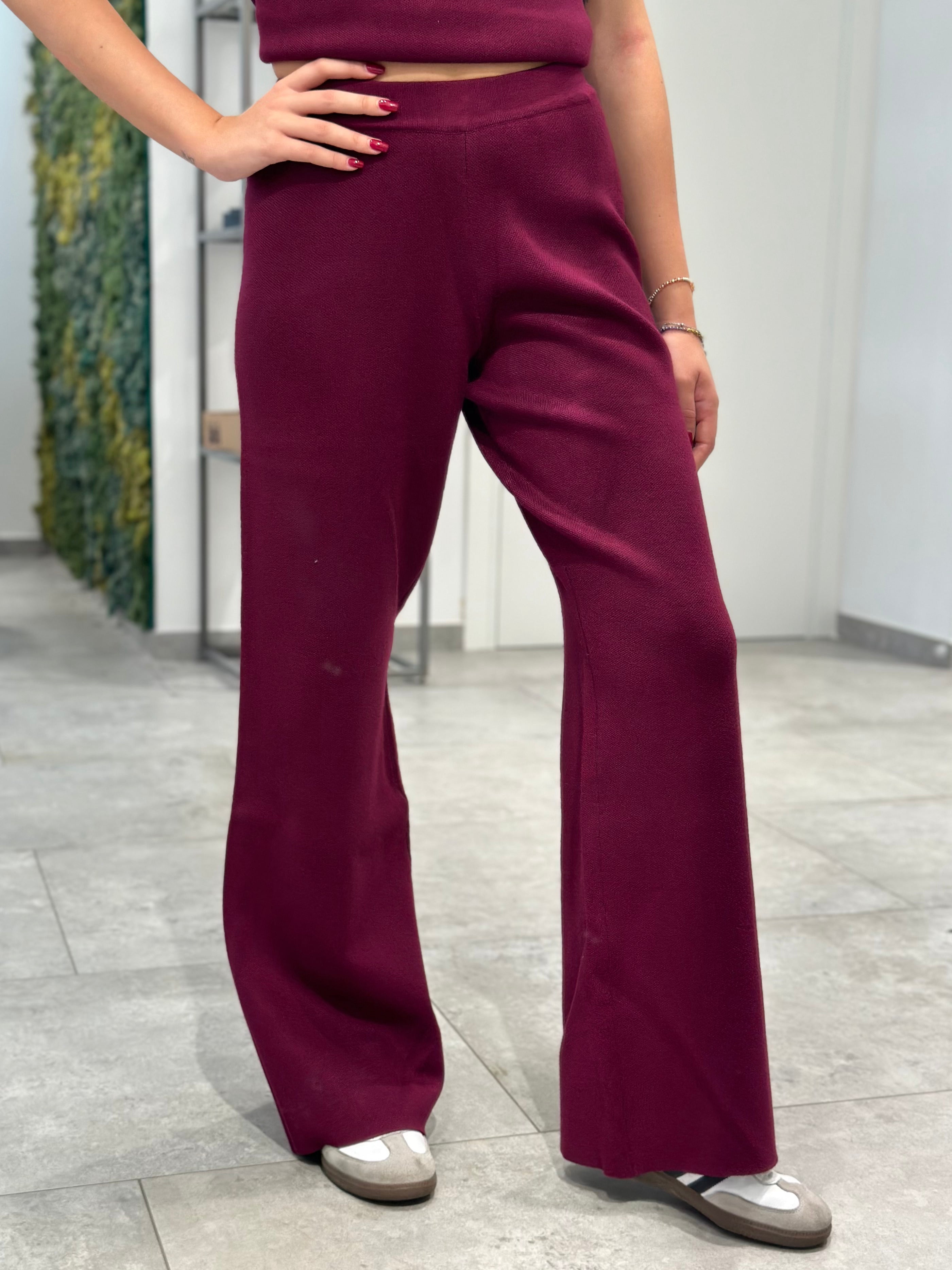 Pantalone Lokita In Maglia Bordeaux (9784643387732)