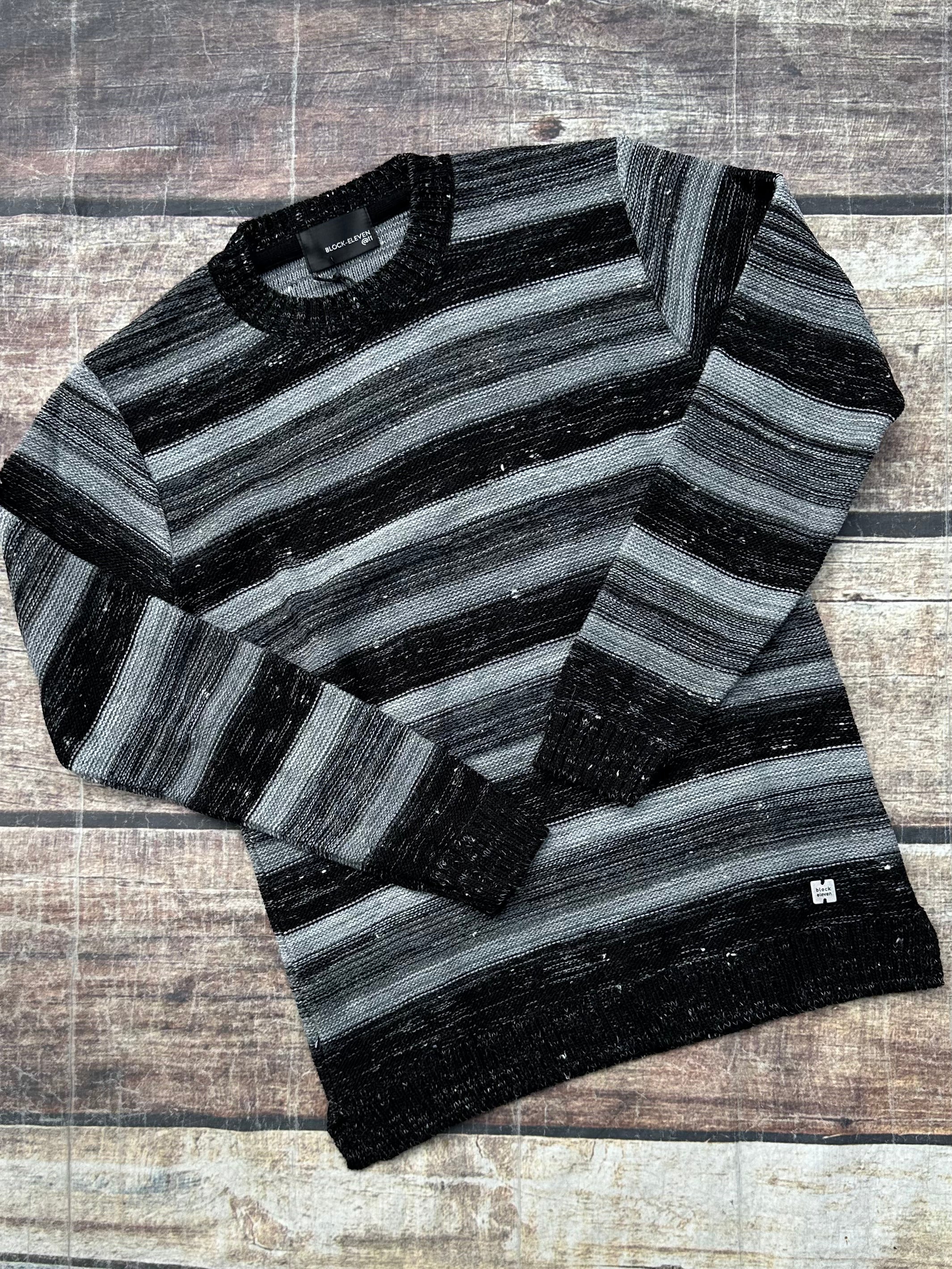 Maglione Block Eleven Melange Strati Nero (9784709874004)