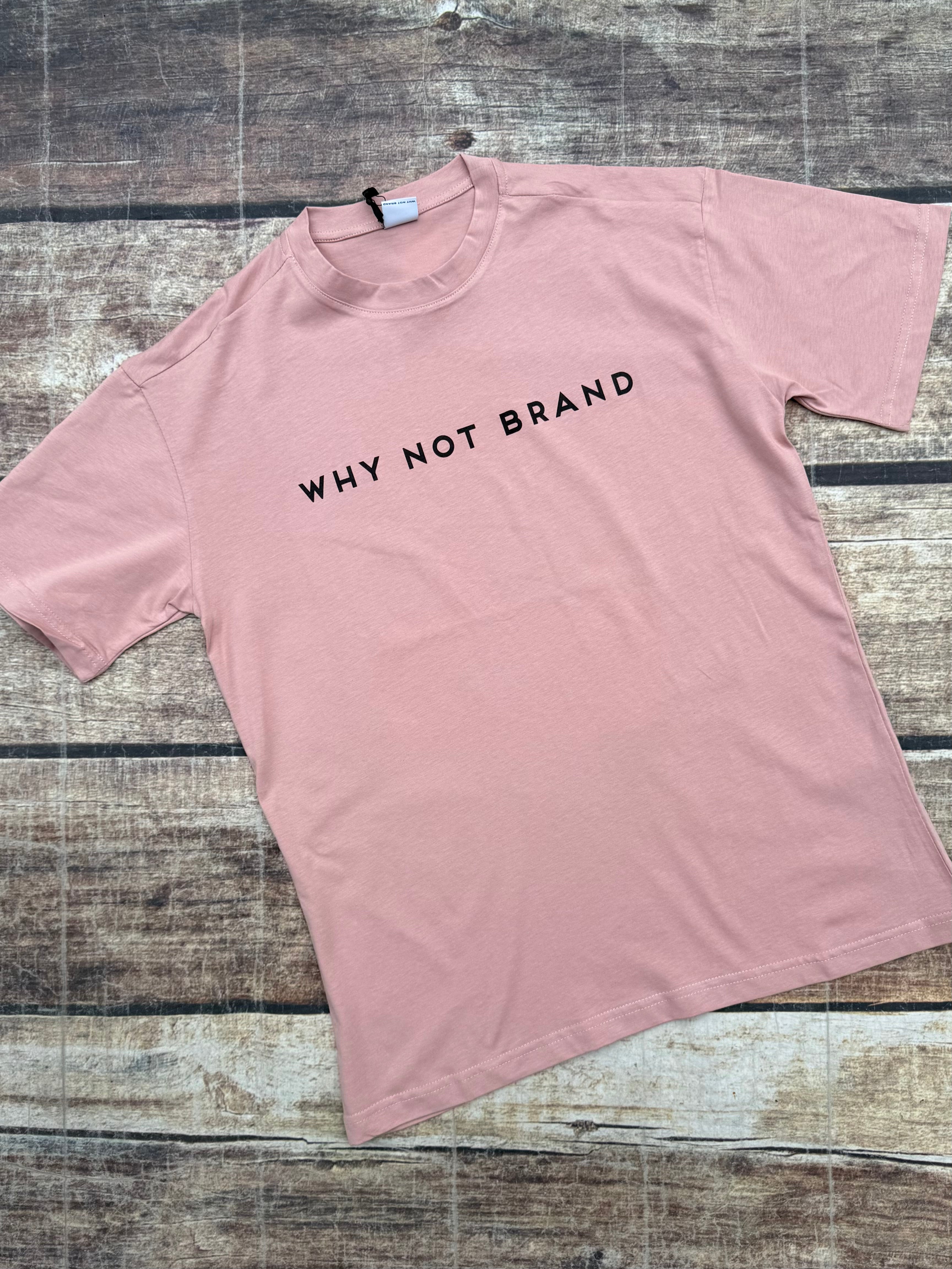 T-shirt Why Not Brand Big Logo Rosa (11844335075668)