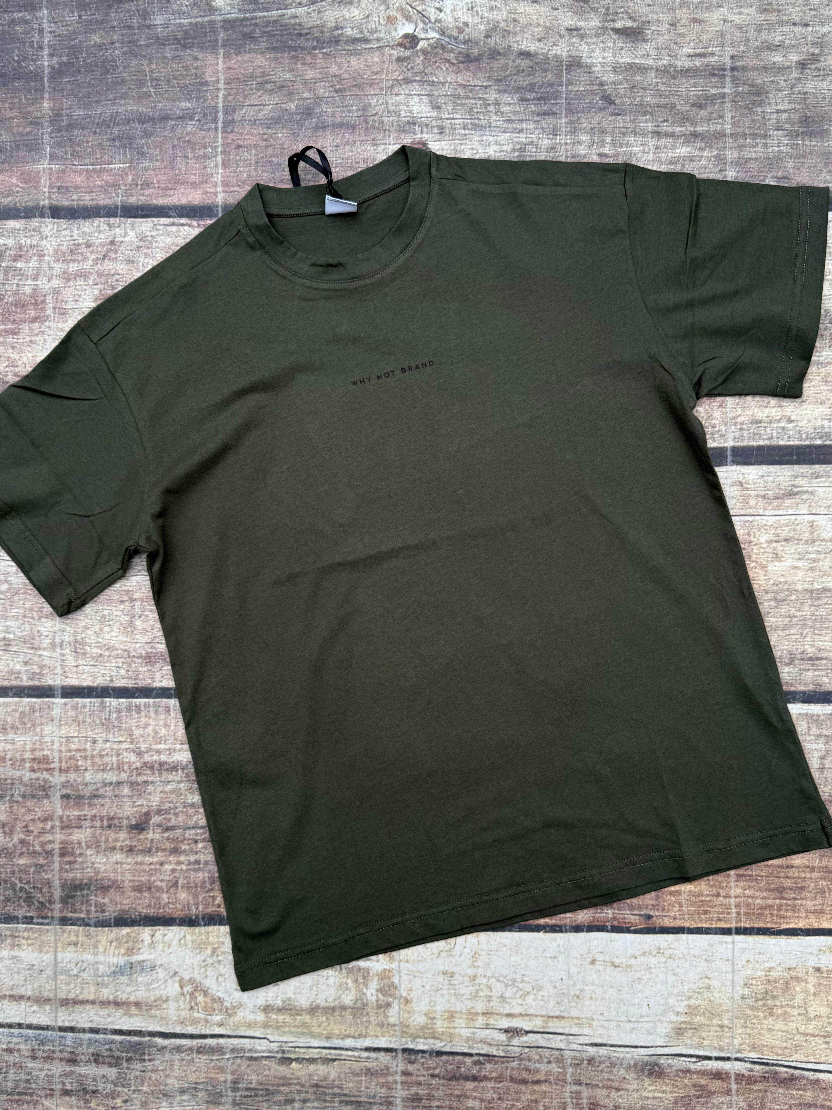 T-shirt Why Not Brand Over Small Logo Militare (11844349133140)