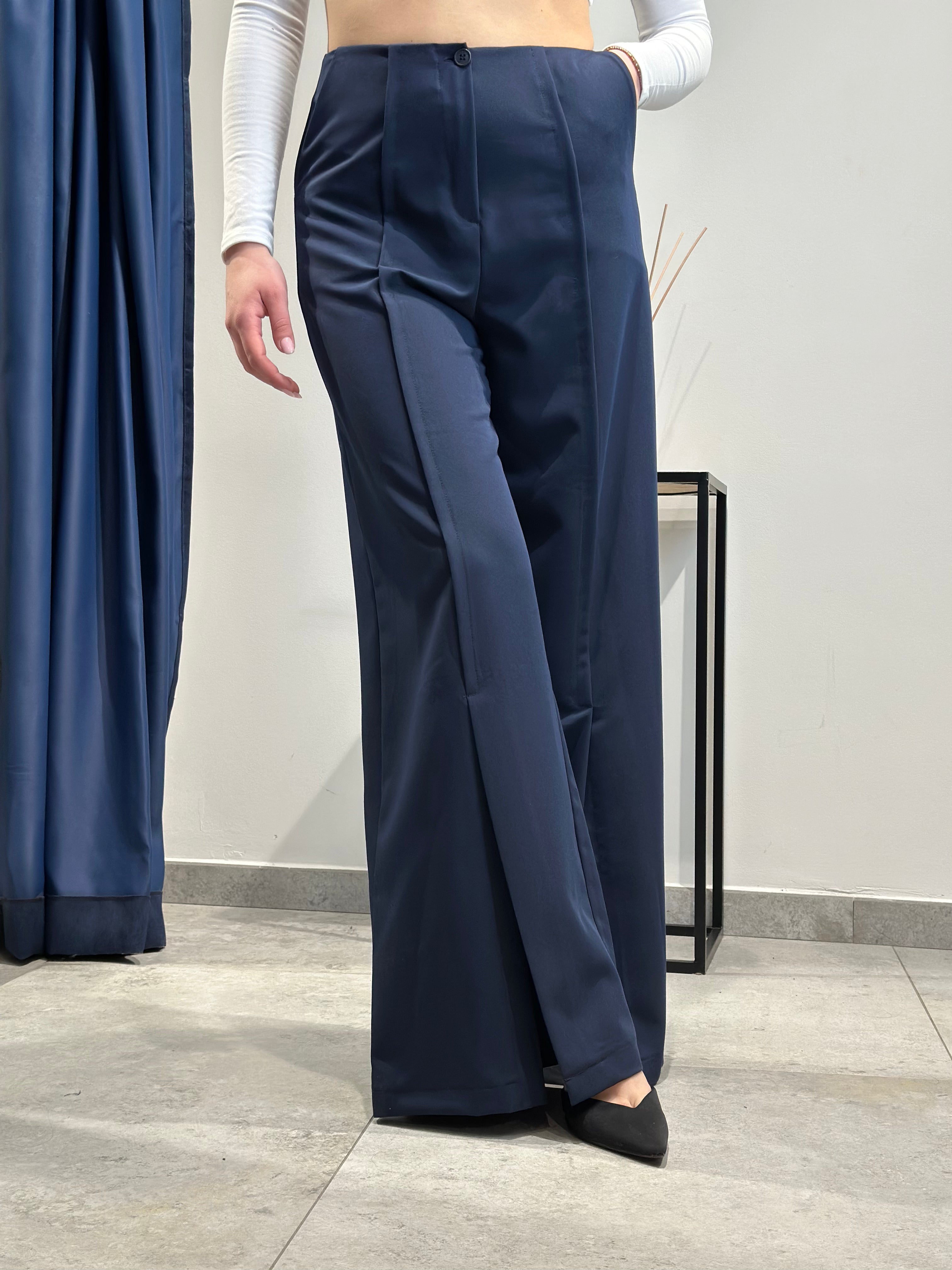 Pantalone Lokita Palazzo Spacco Navy 122 (11857705533780)