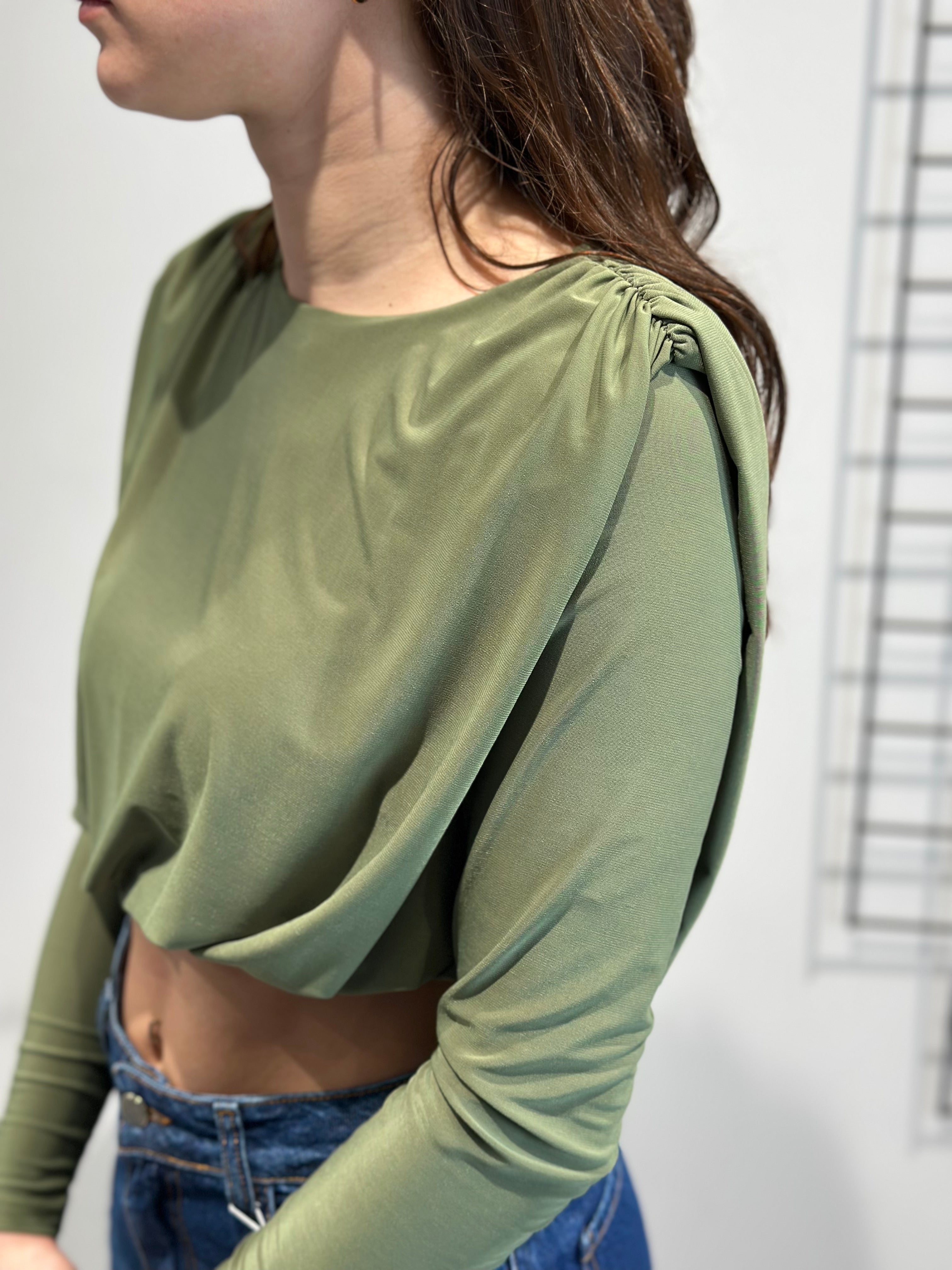 Blusa Berna Arricciata Verde (11887561670996)