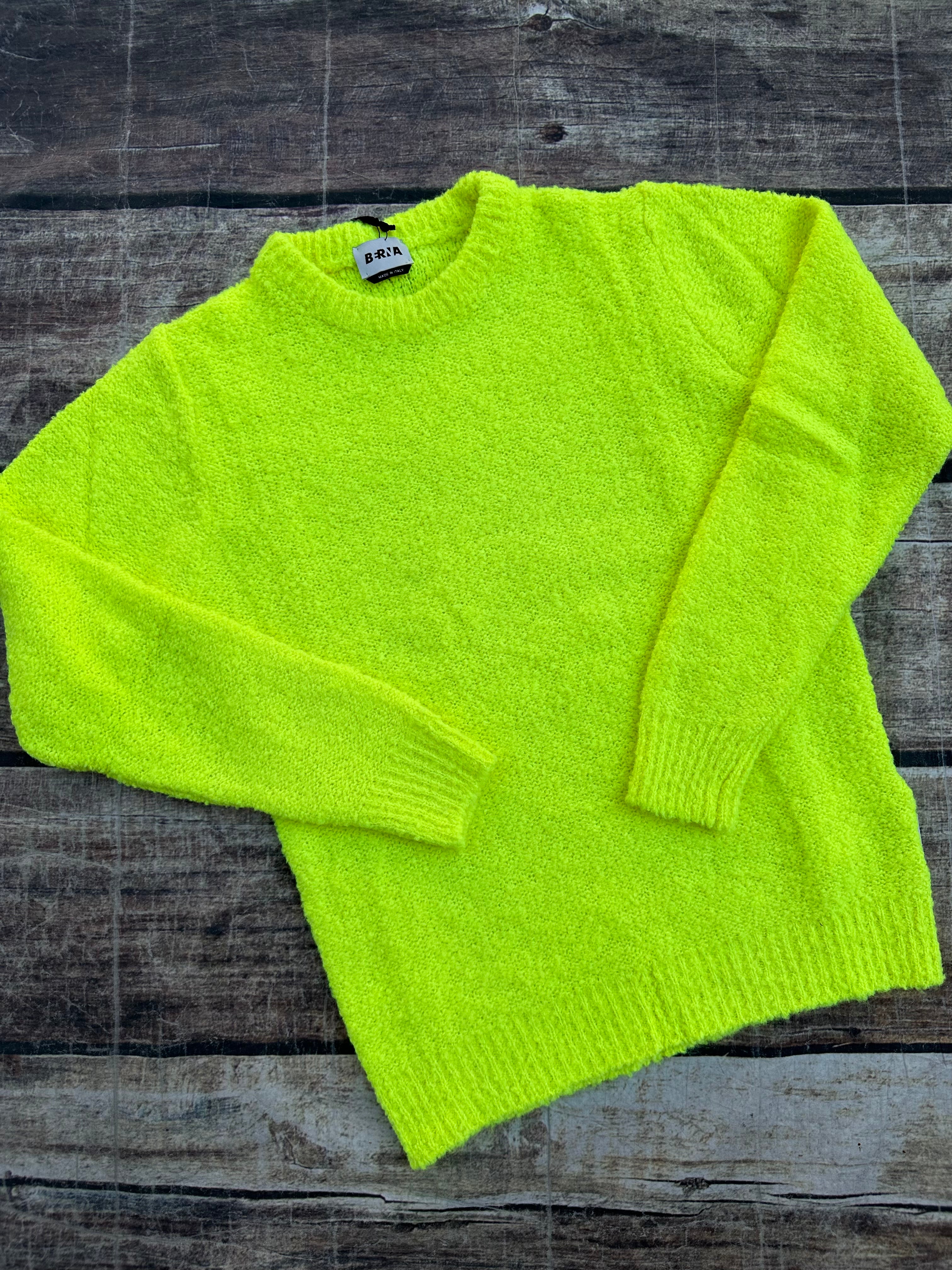 Maglione Berna Boucle' Giallo Fluo 89 (9723636384084)