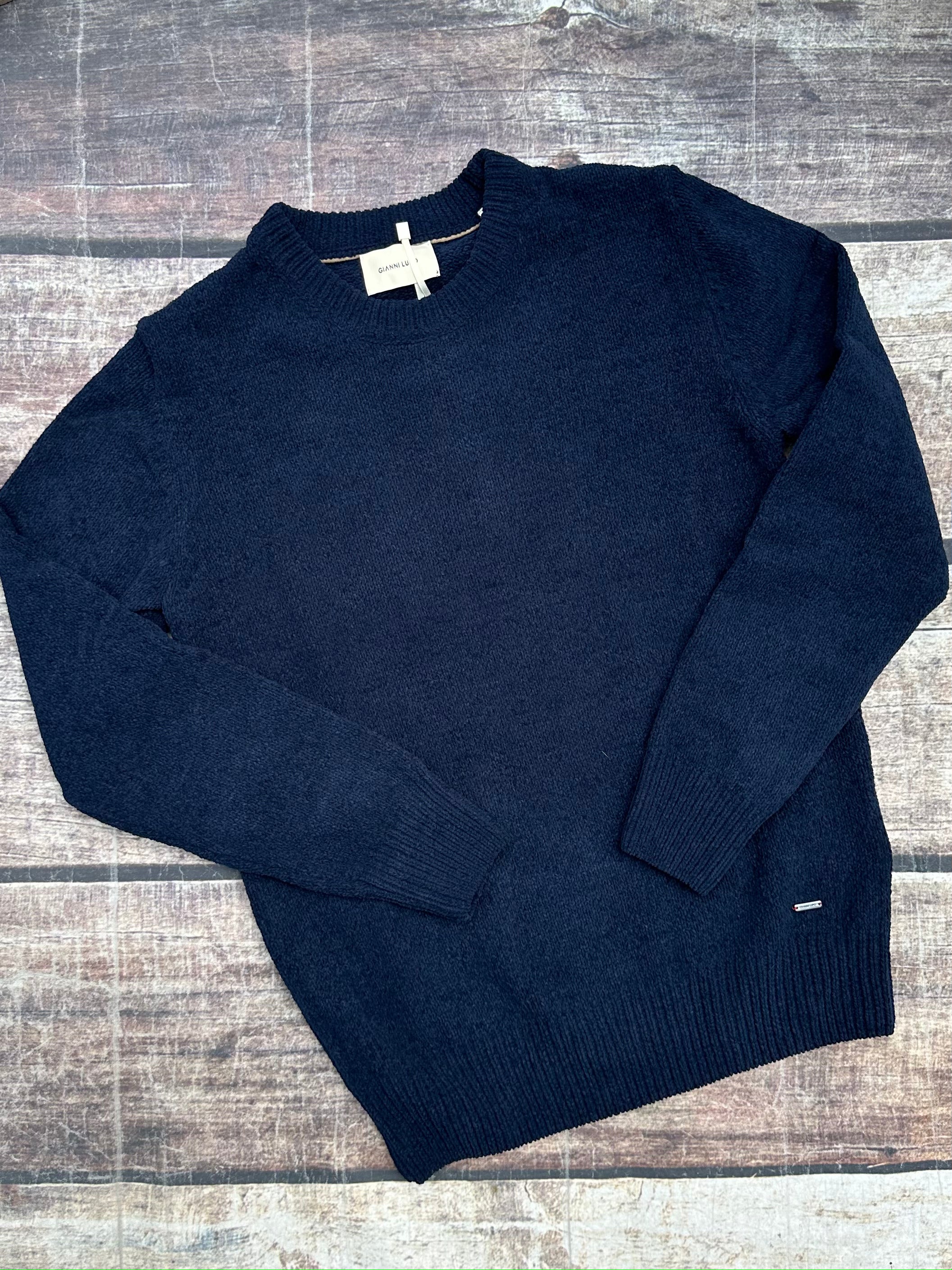 Maglione Gianni Lupo Ciniglia Navy 535 (9725950361940)