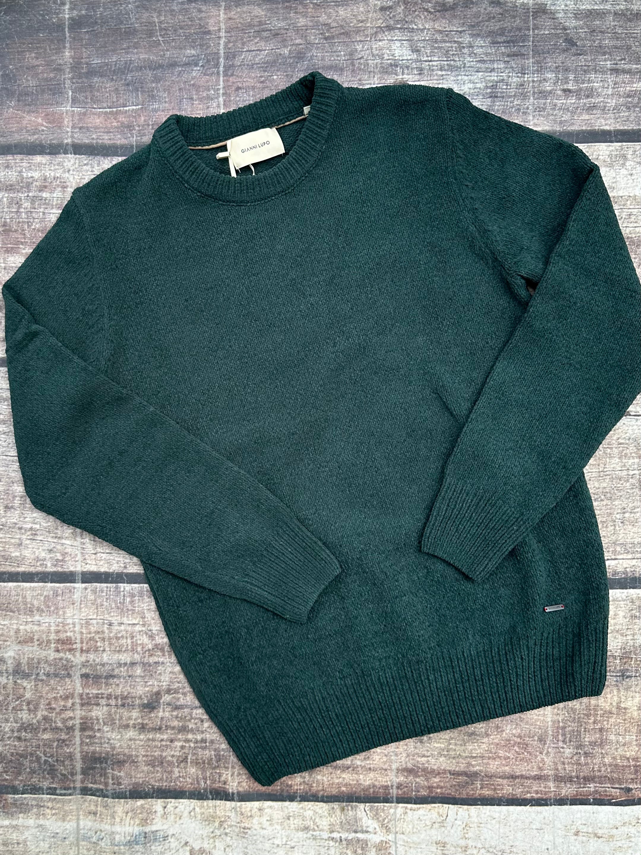 Maglione Gianni Lupo Ciniglia Verde Bottiglia 535 (9725950624084)