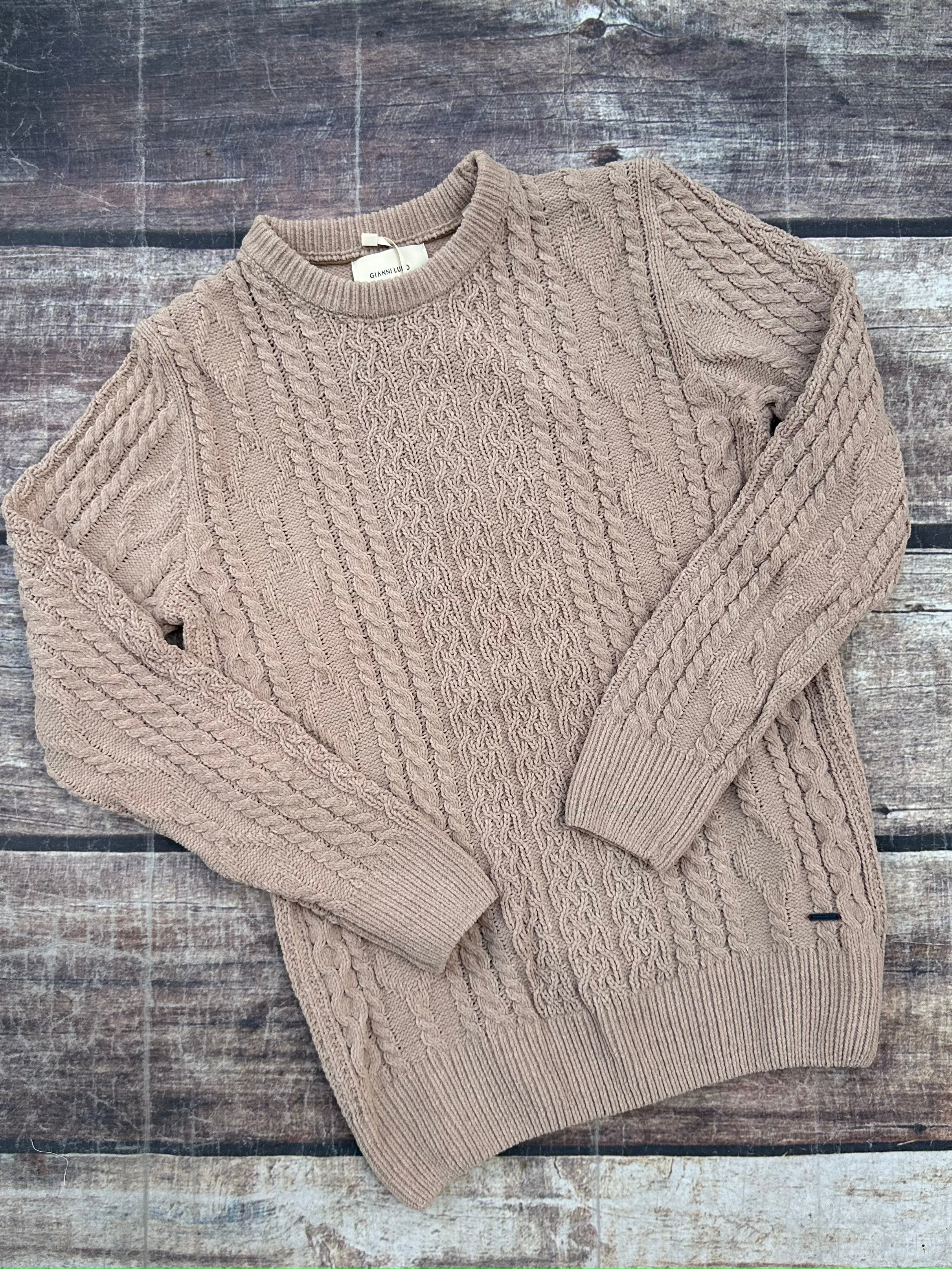 Maglione Gianni Lupo Ciniglia Trecce Beige 522 (9725942202708)