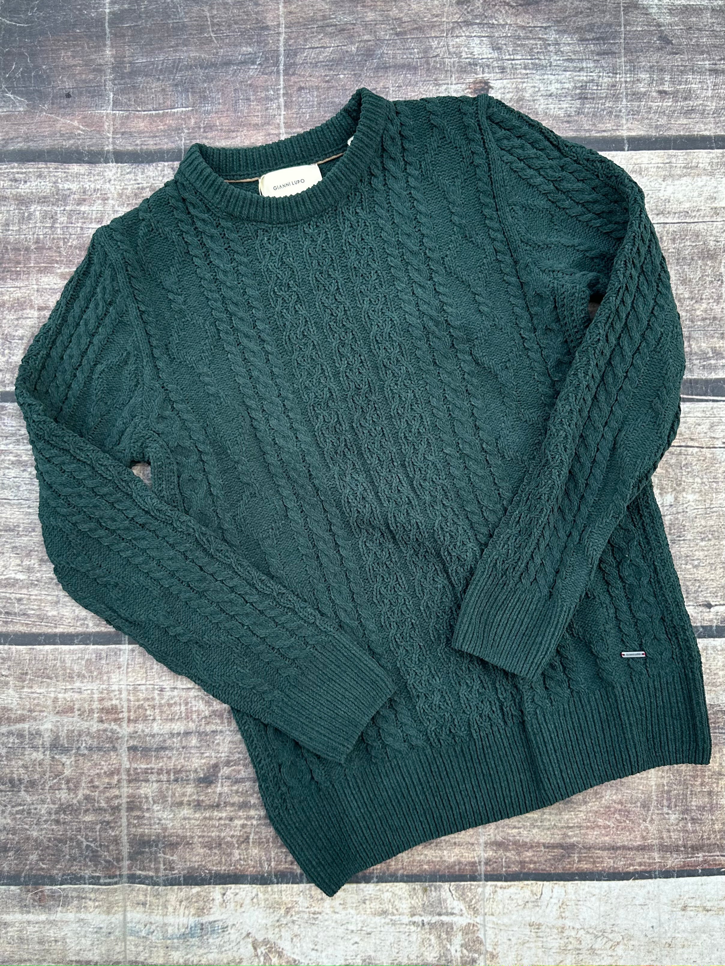 Maglione Gianni Lupo Ciniglia Trecce Verde Bottiglia 522 (9725941154132)