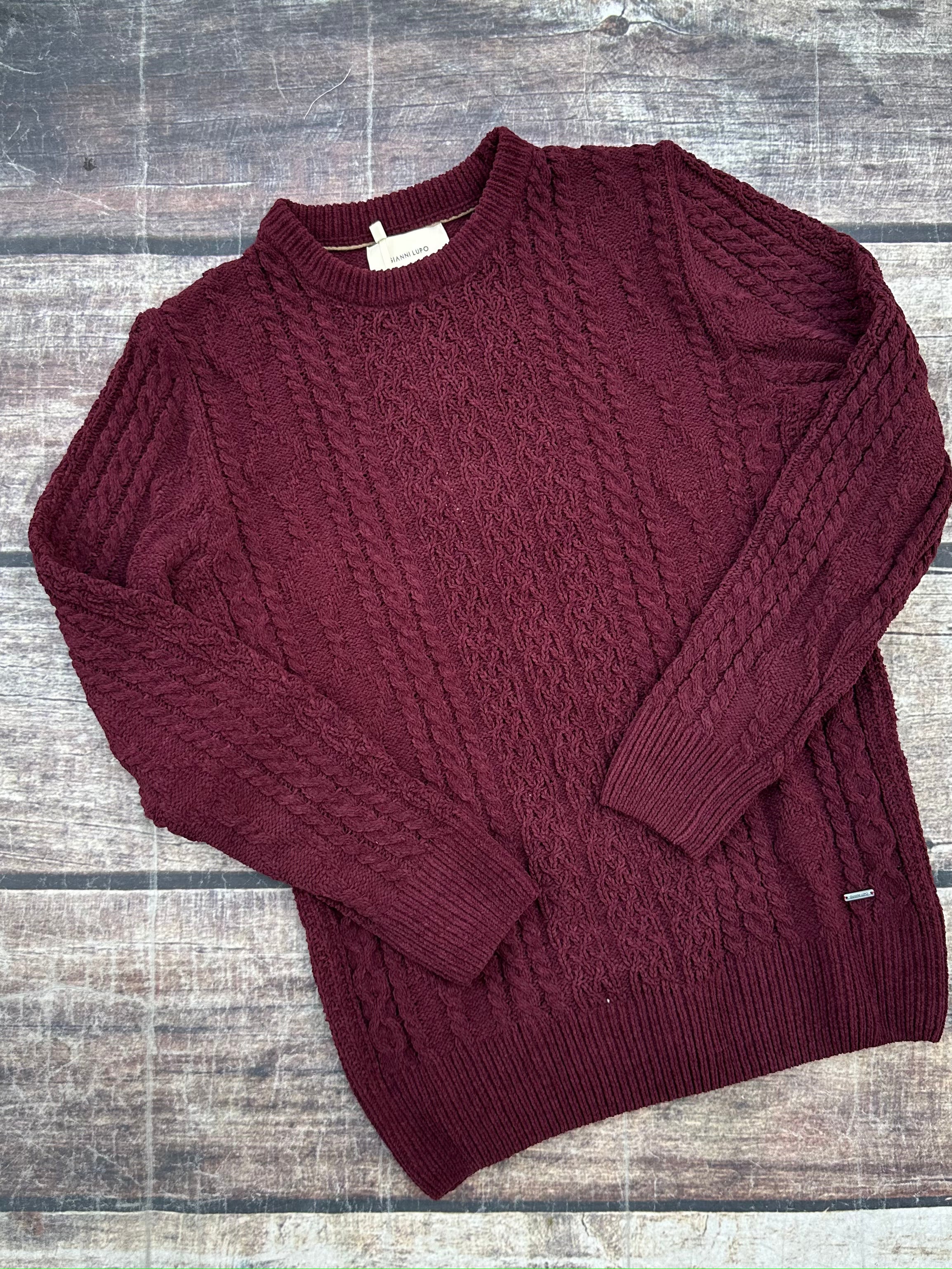 Maglione Gianni Lupo Ciniglia Trecce Bordeaux 522 (9725941481812)