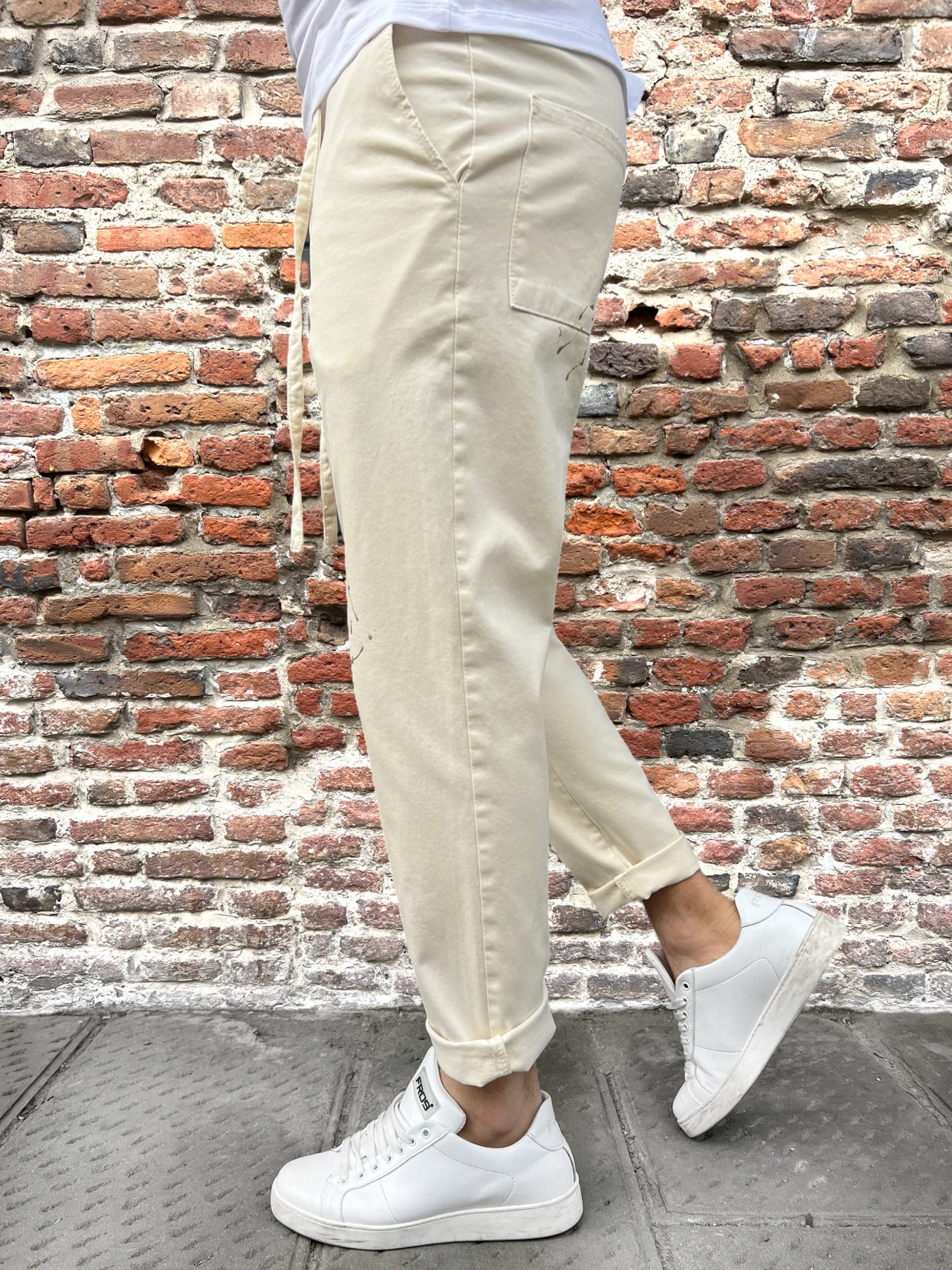 Pantalone Block Eleven Schizzi Bianco (8844663030100)