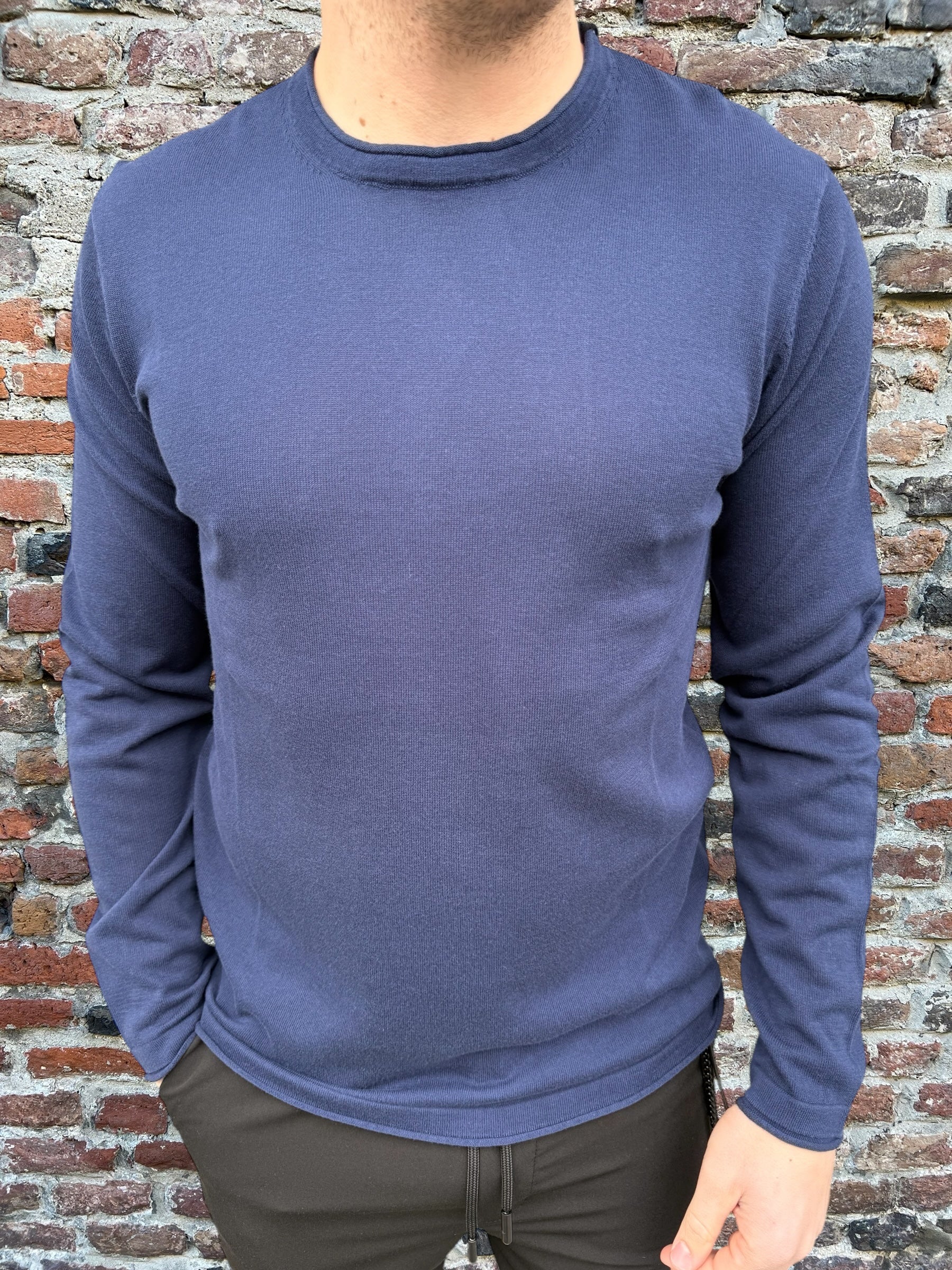 Pullover Over-D Paricollo Blu M04 (11843548643668)