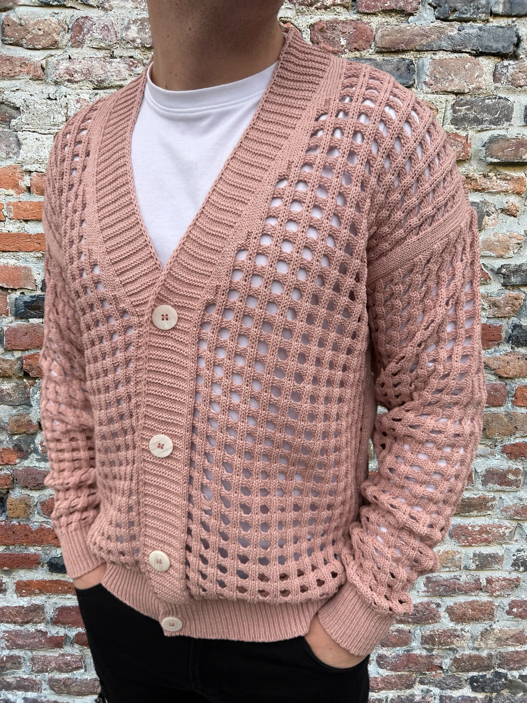 Cardigan Berna Punto Rete Rosa (11885163118932)