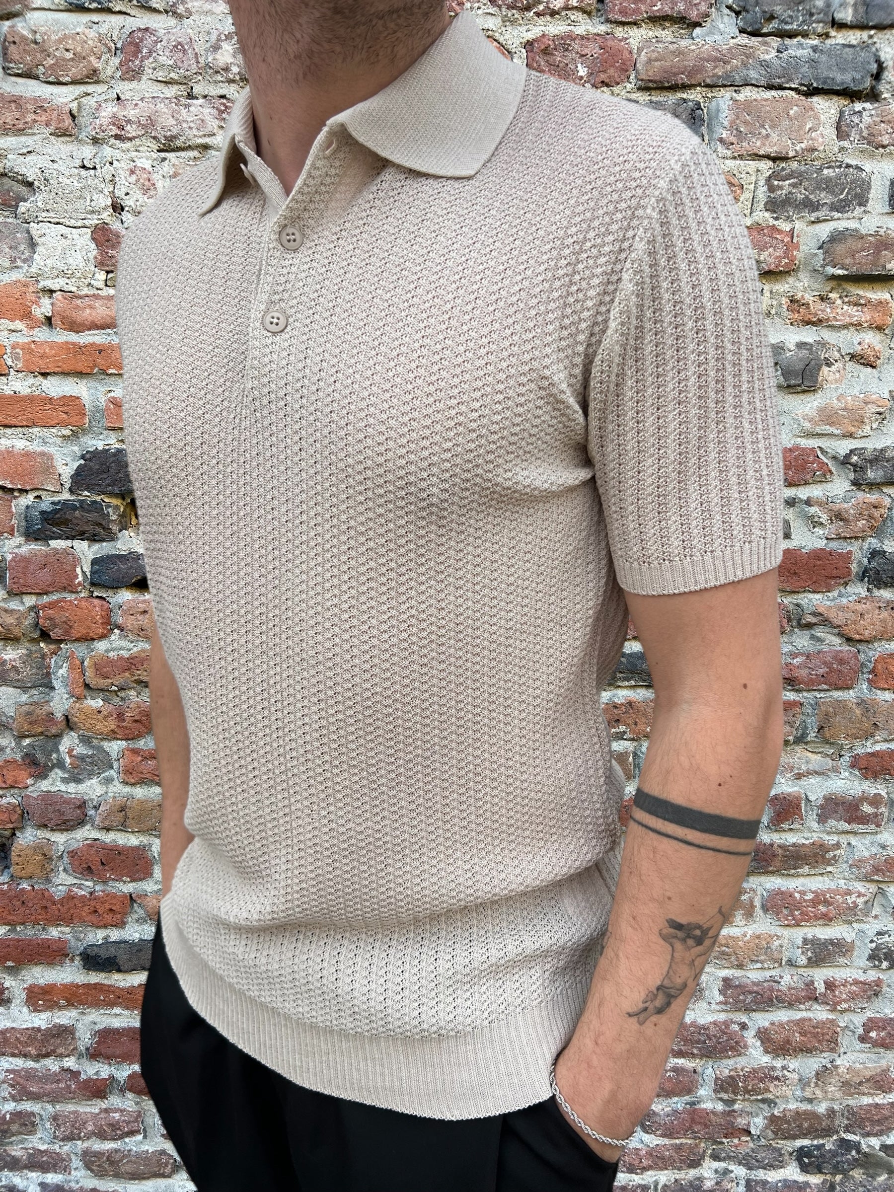 Polo NJB Traforata Beige 8043 (9047207543124)