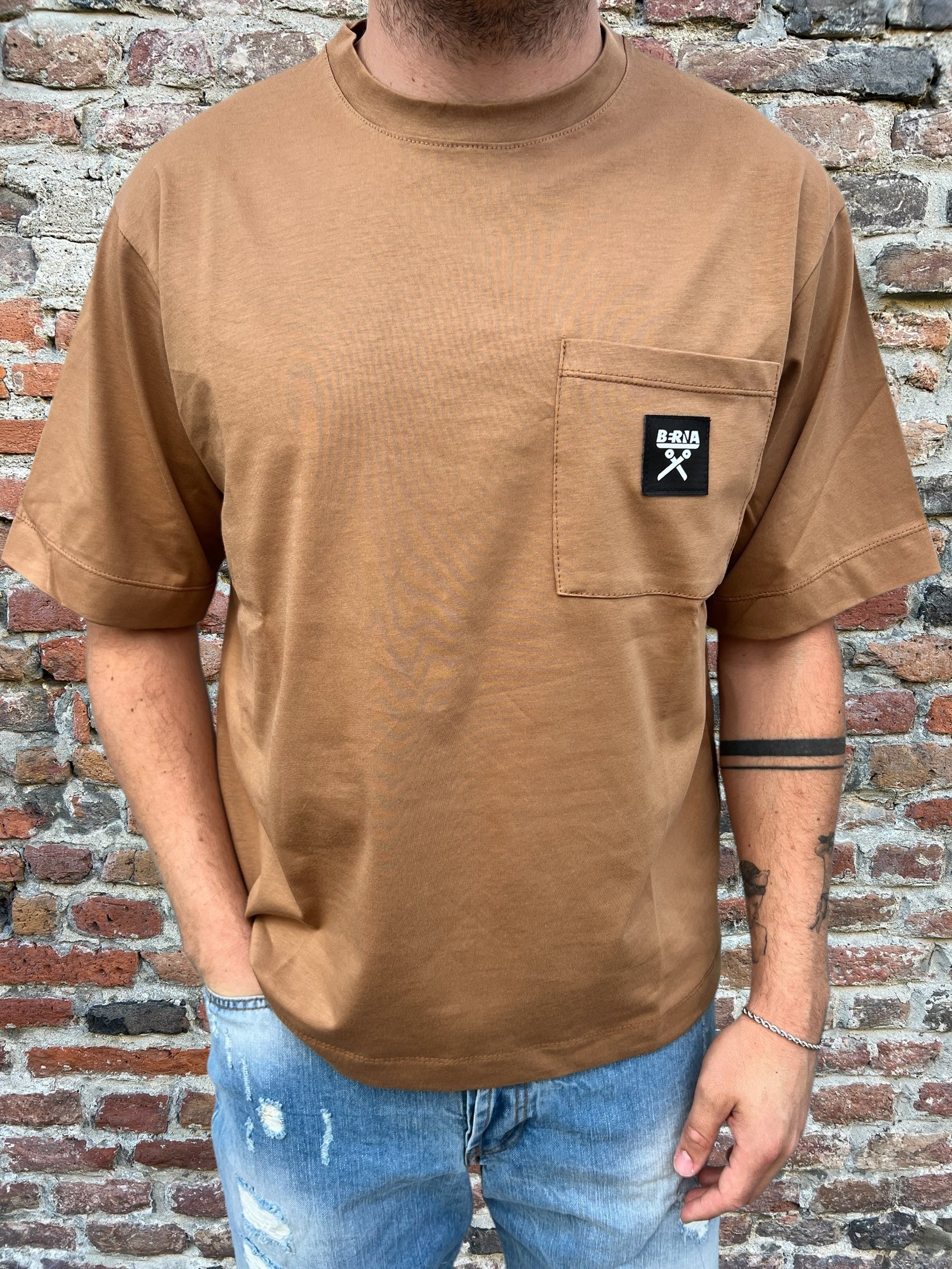 T-shirt Berna Over Taschino Tabacco (9588121469268)