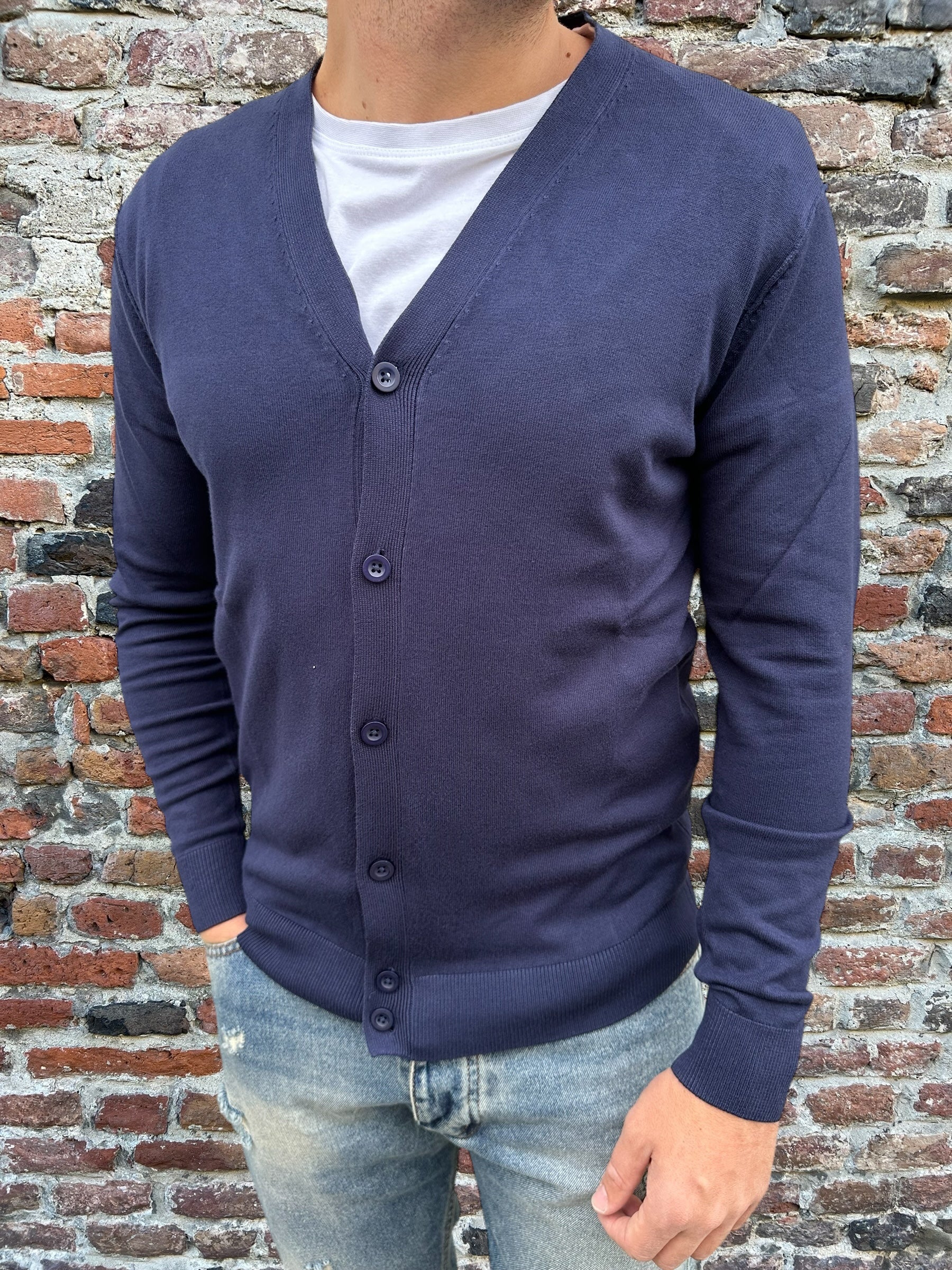 Cardigan Over-D Navy M05 (9771408490836)