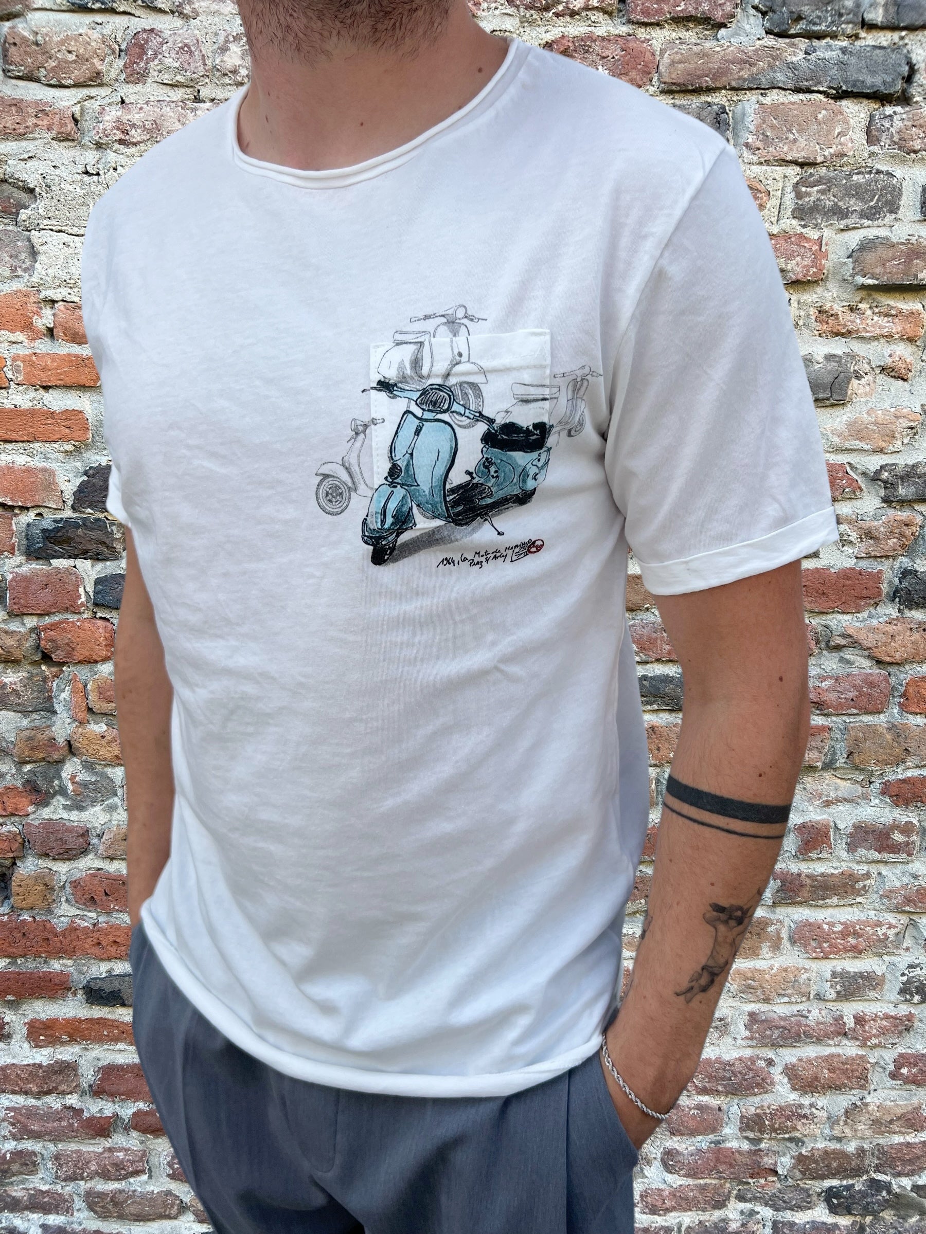 T-shirt Berna Vespa Azzurra (9588174389588)