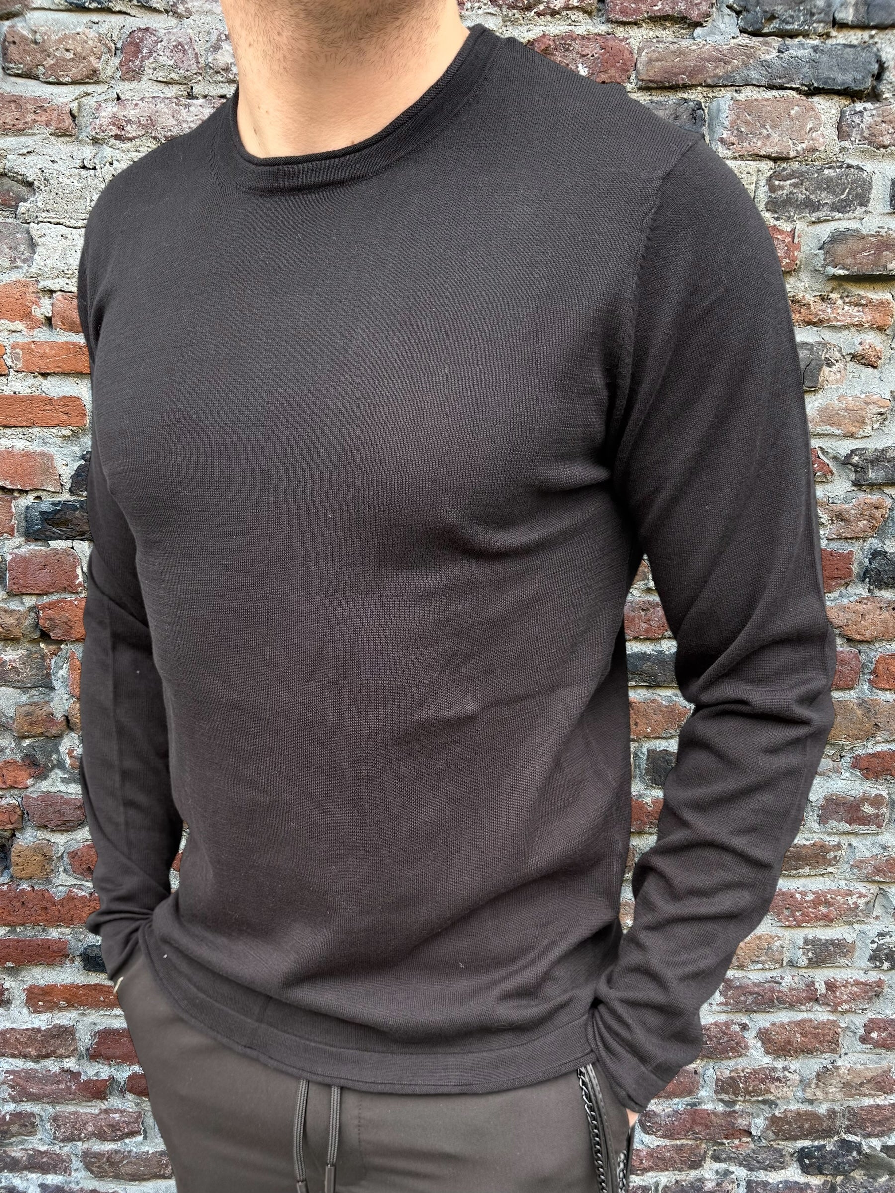 Pullover Over-D Paricollo Nero M04 (11843552805204)