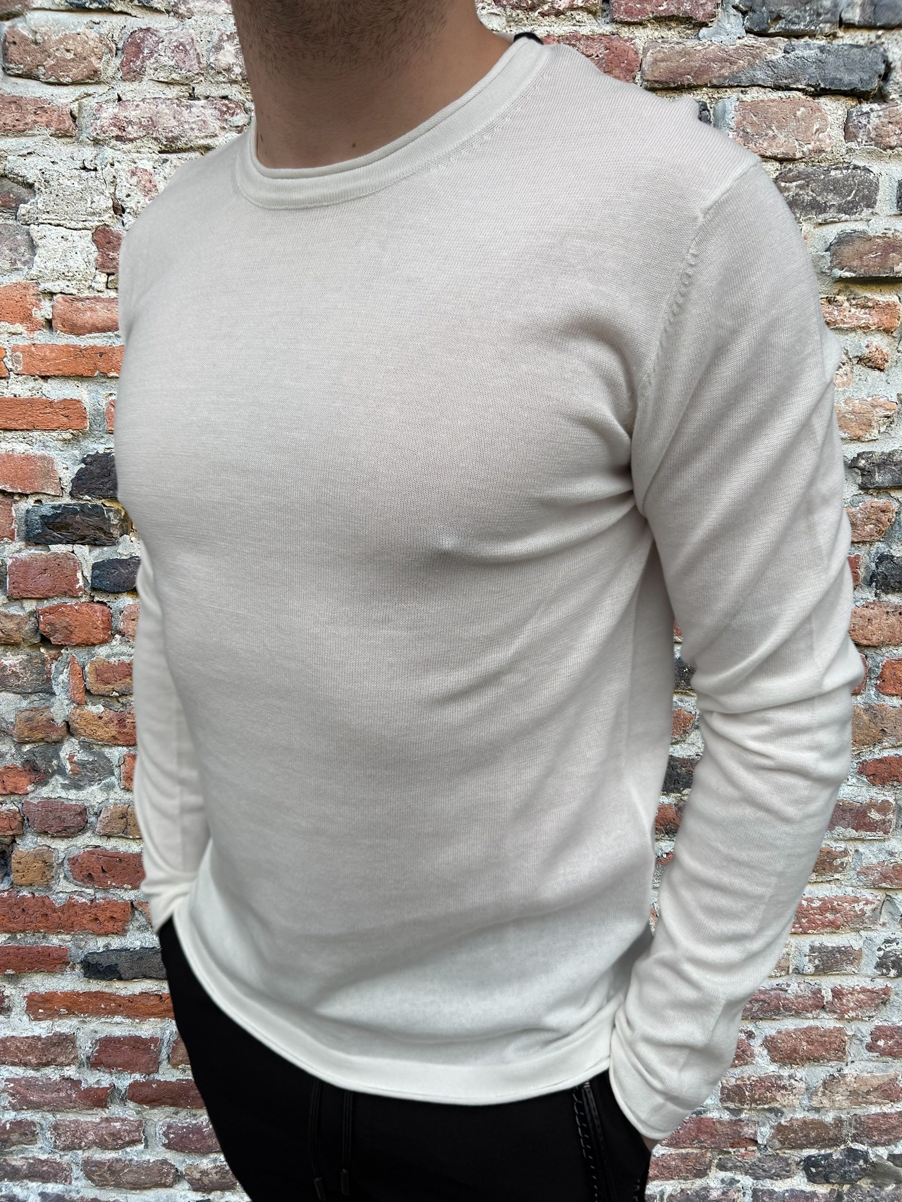 Pullover Over-D Paricollo Bianco M04 (11843551625556)