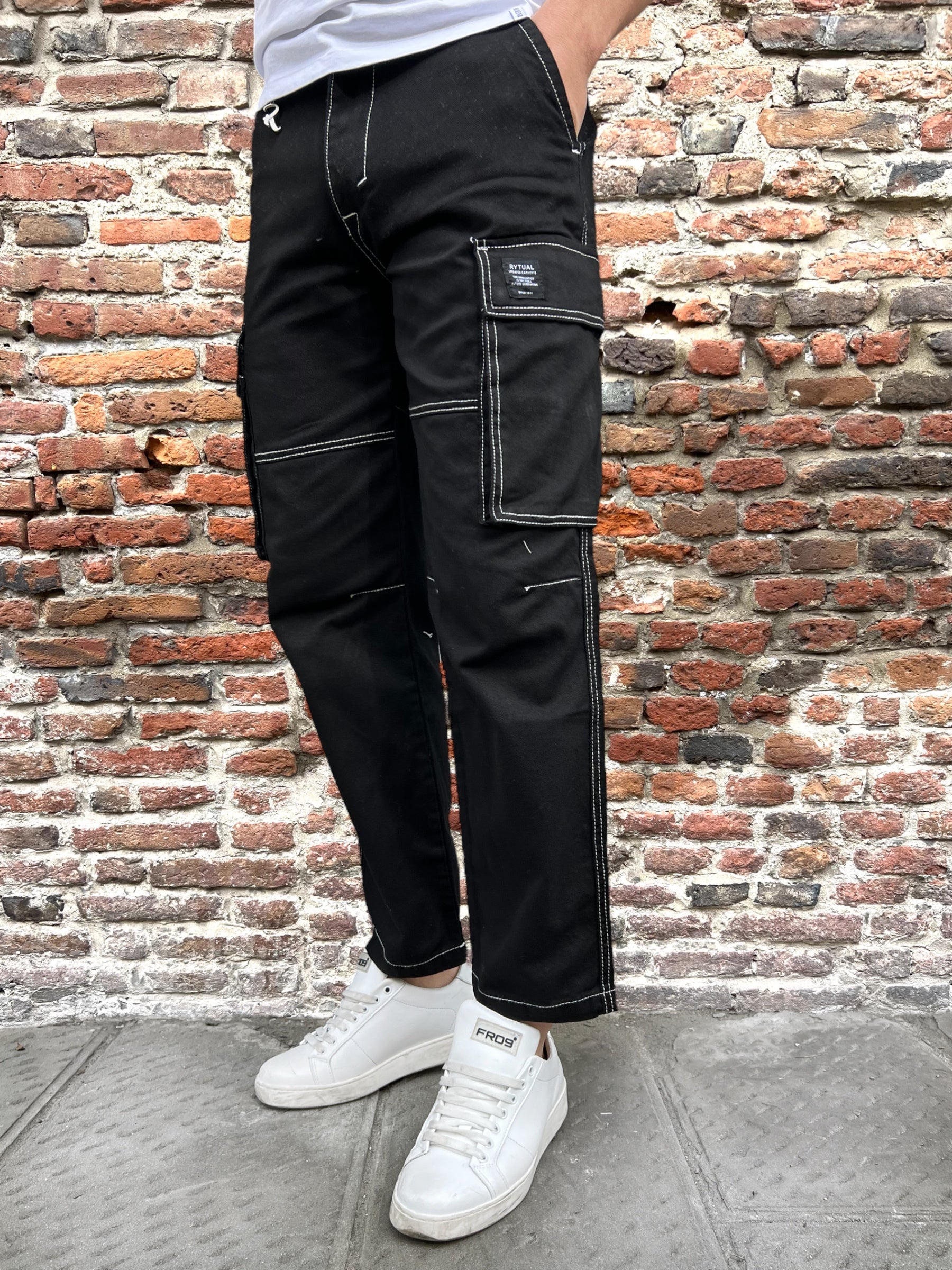 Pantalone Rytual Cargo Work Nero (8879171207508)