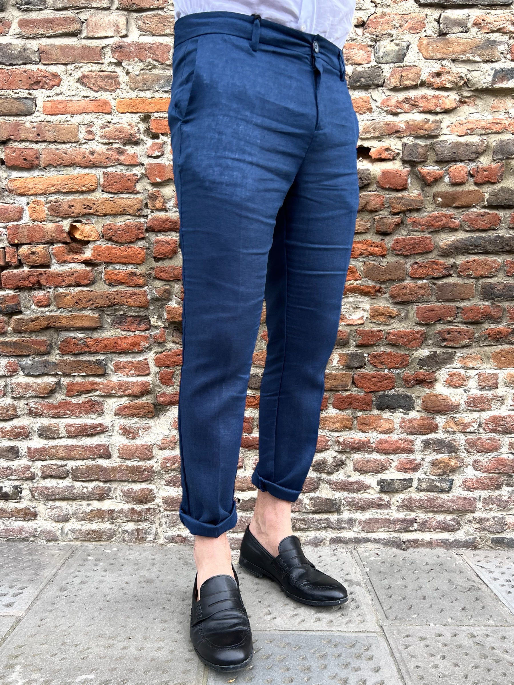 Pantalone Over-d Lino Blu P37 (9097930047828)