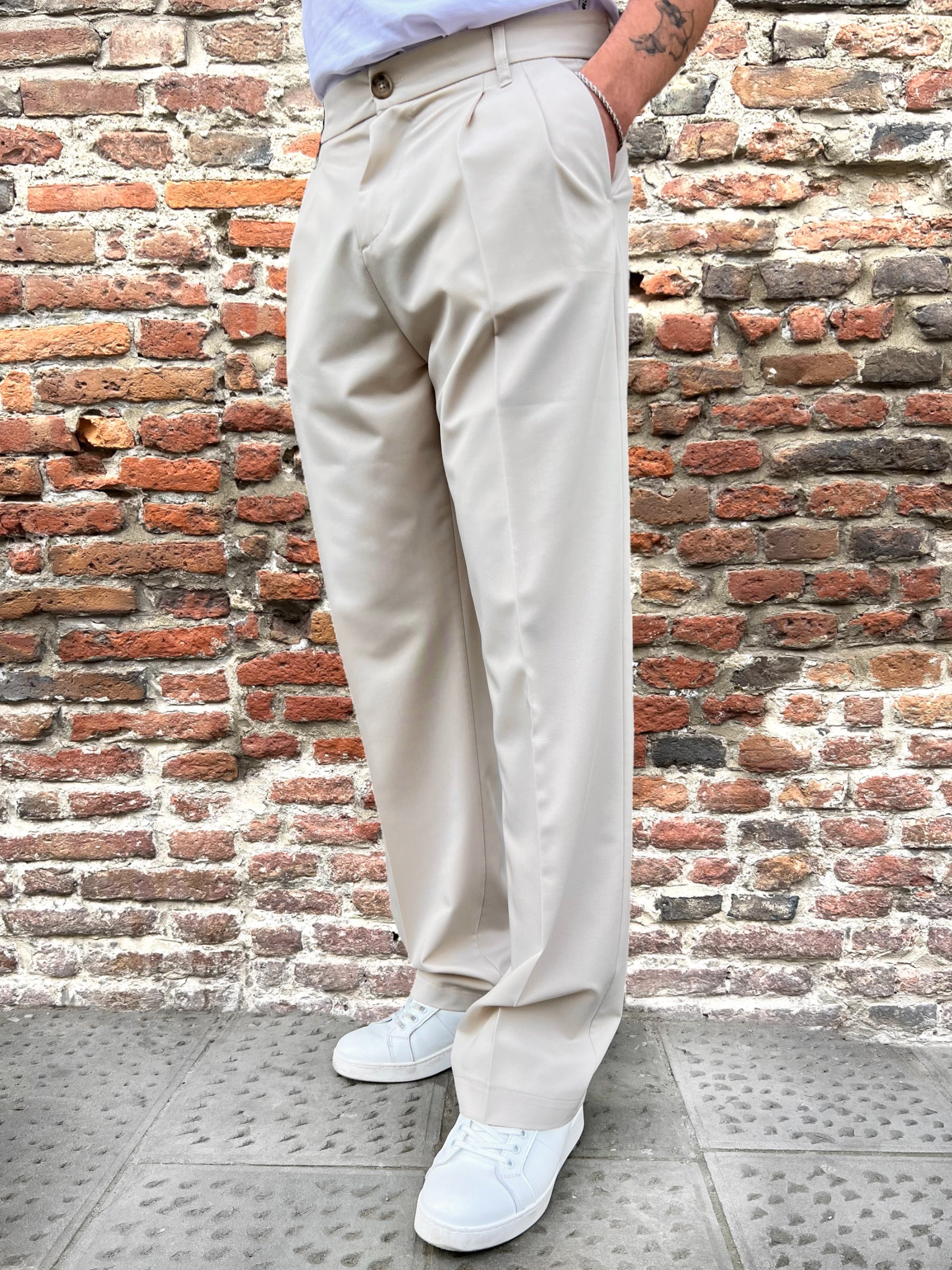 Pantalone Imperial Palazzo Beige 66 (8987922465108)