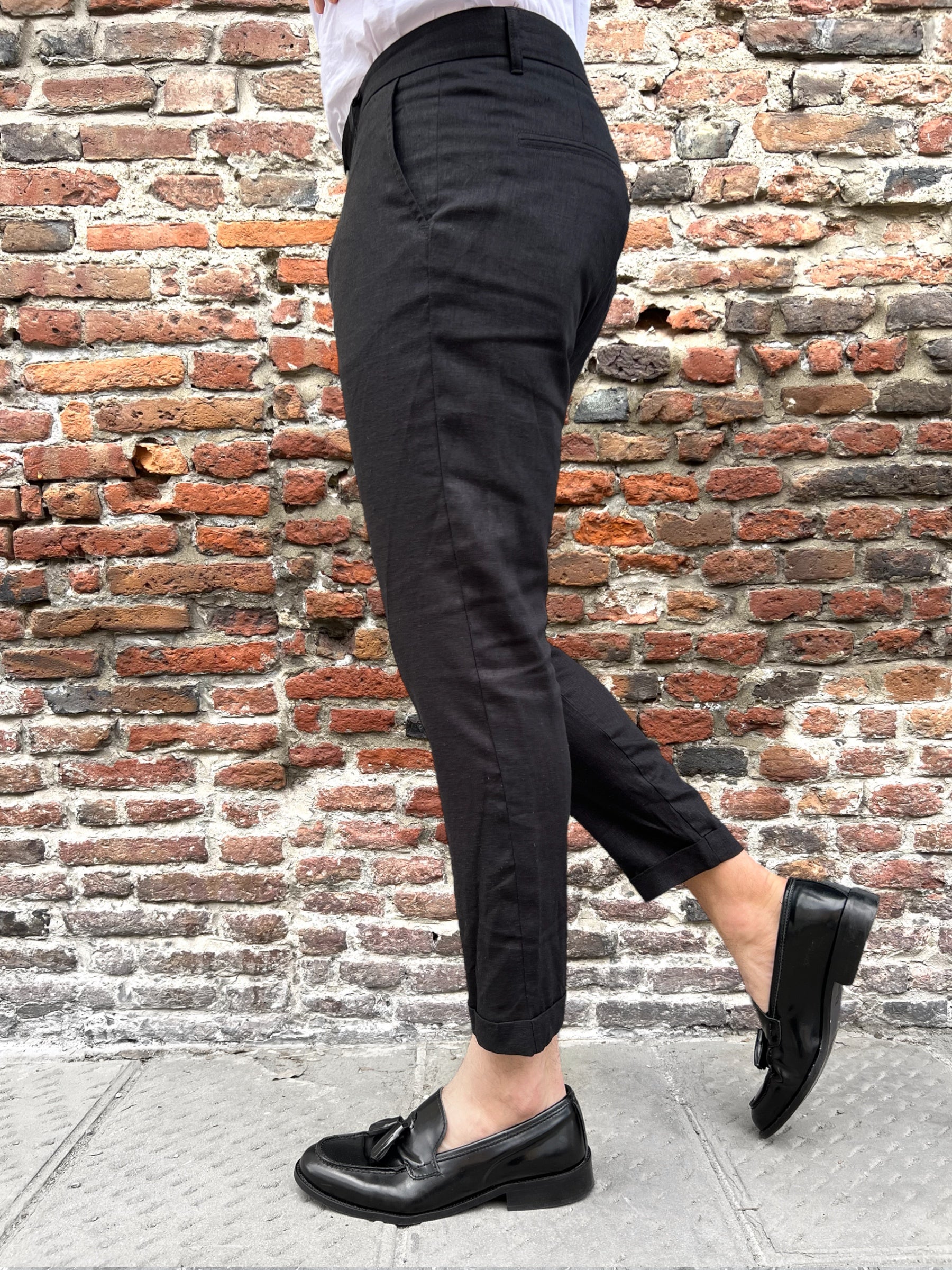 Pantalone Imperial Lino Nero 71 (9191004143956)